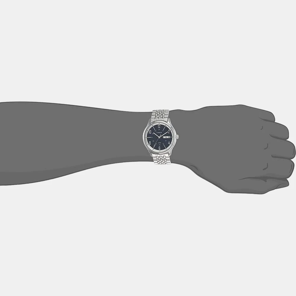 Men Quartz Blue Dial Analog Stainless Steel Watch TW0TG6501 - Image 5