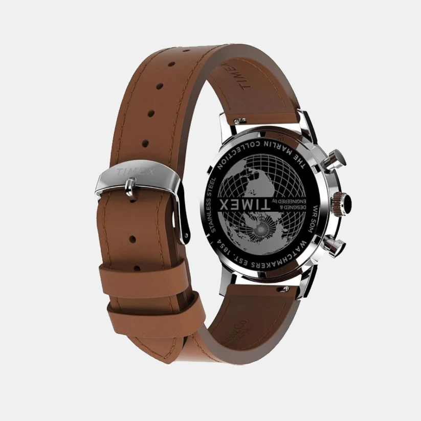 Marlin Men Quartz Green Dial Chronograph Leather Watch TW2W10100UJ - Image 2