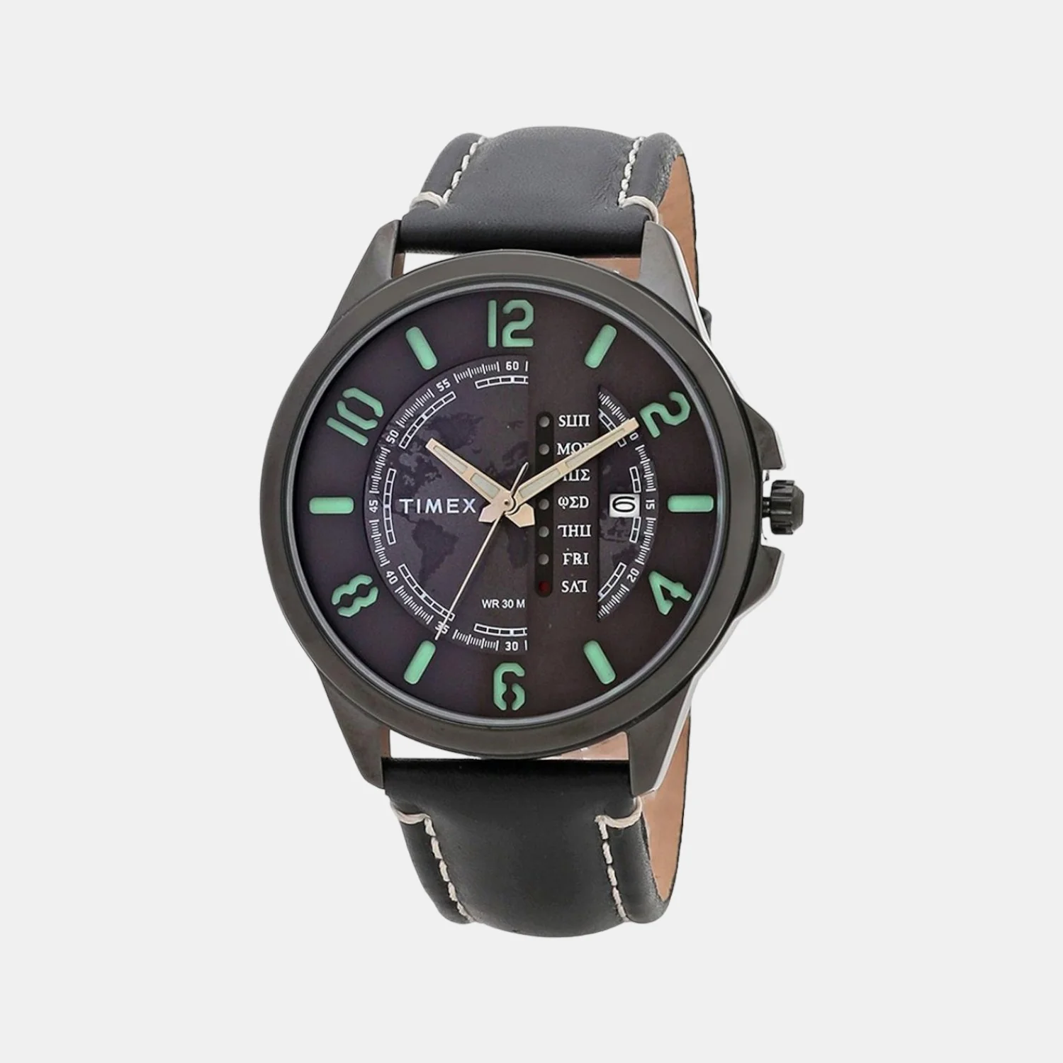 Men Quartz Grey Dial Chronograph Leather Watch TWEG16505