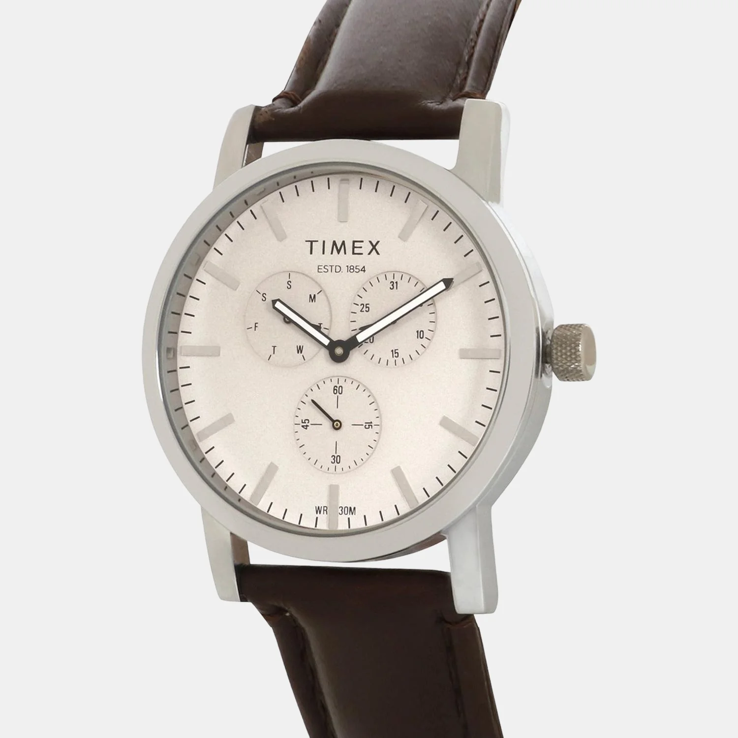 Men Quartz Grey Dial Chronograph Leather Watch TWEG16606 - Image 3