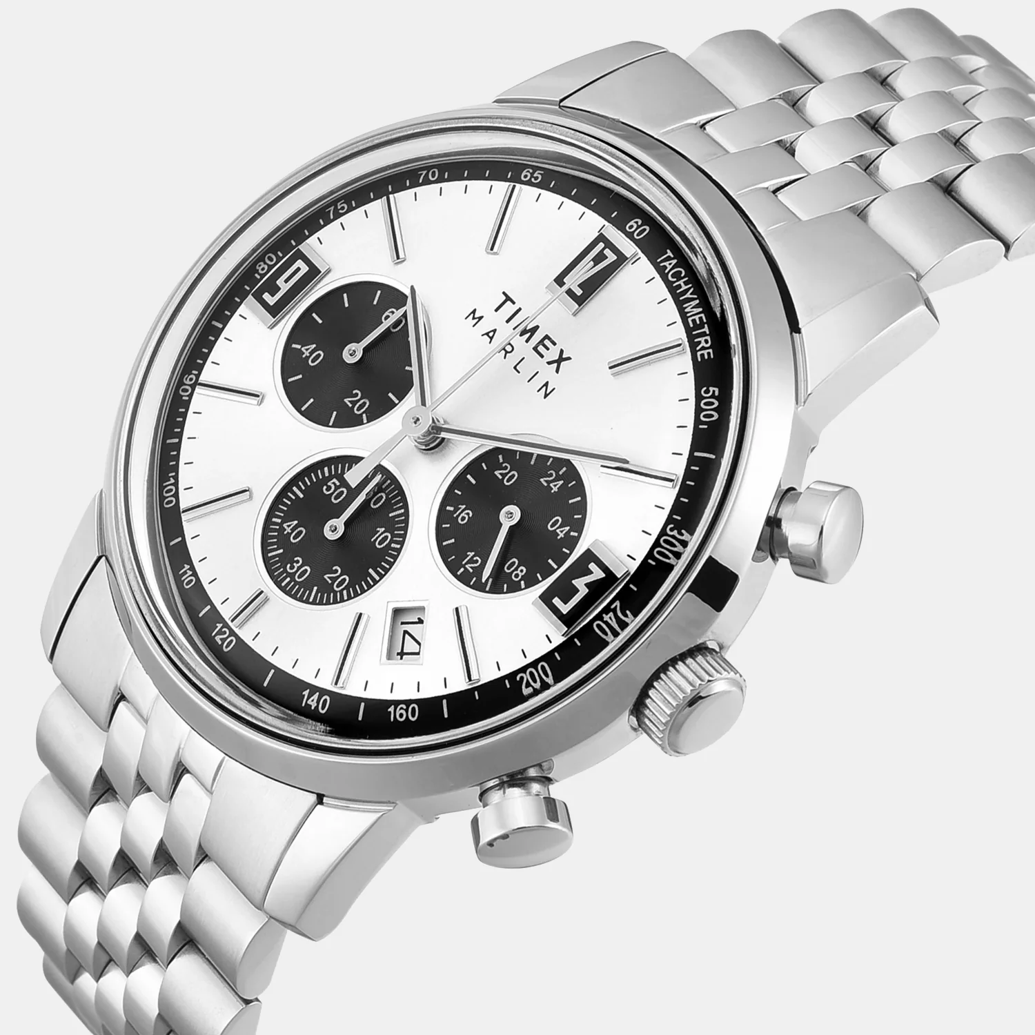 Men Quartz Silver Dial Chronograph Stainless Steel Watch TWEG26704 - Image 2