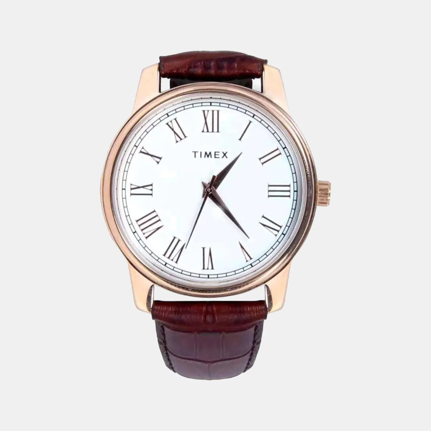 Men Quartz White Dial Analog Leather Watch TW00ZR324