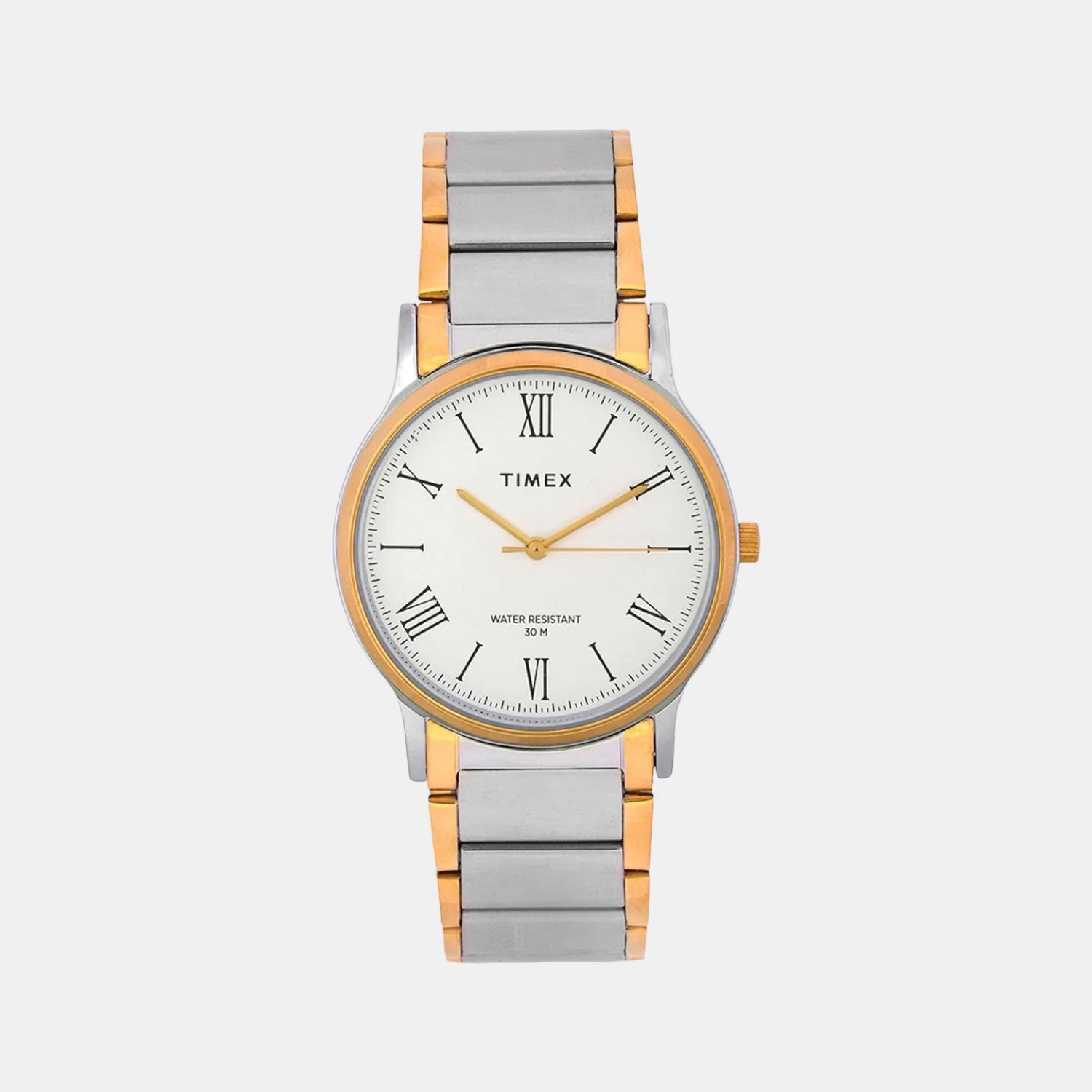 Men Quartz White Dial Analog Stainless Steel Watch TW000R432