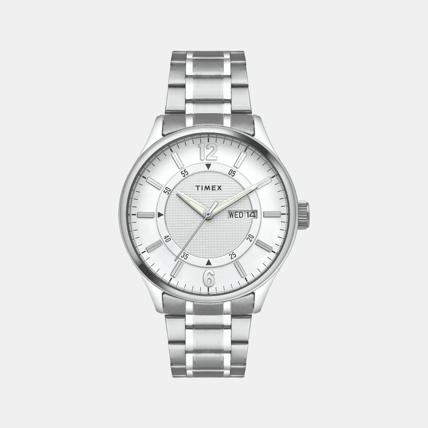 Men Quartz White Dial Analog Stainless Steel Watch TWEG19803