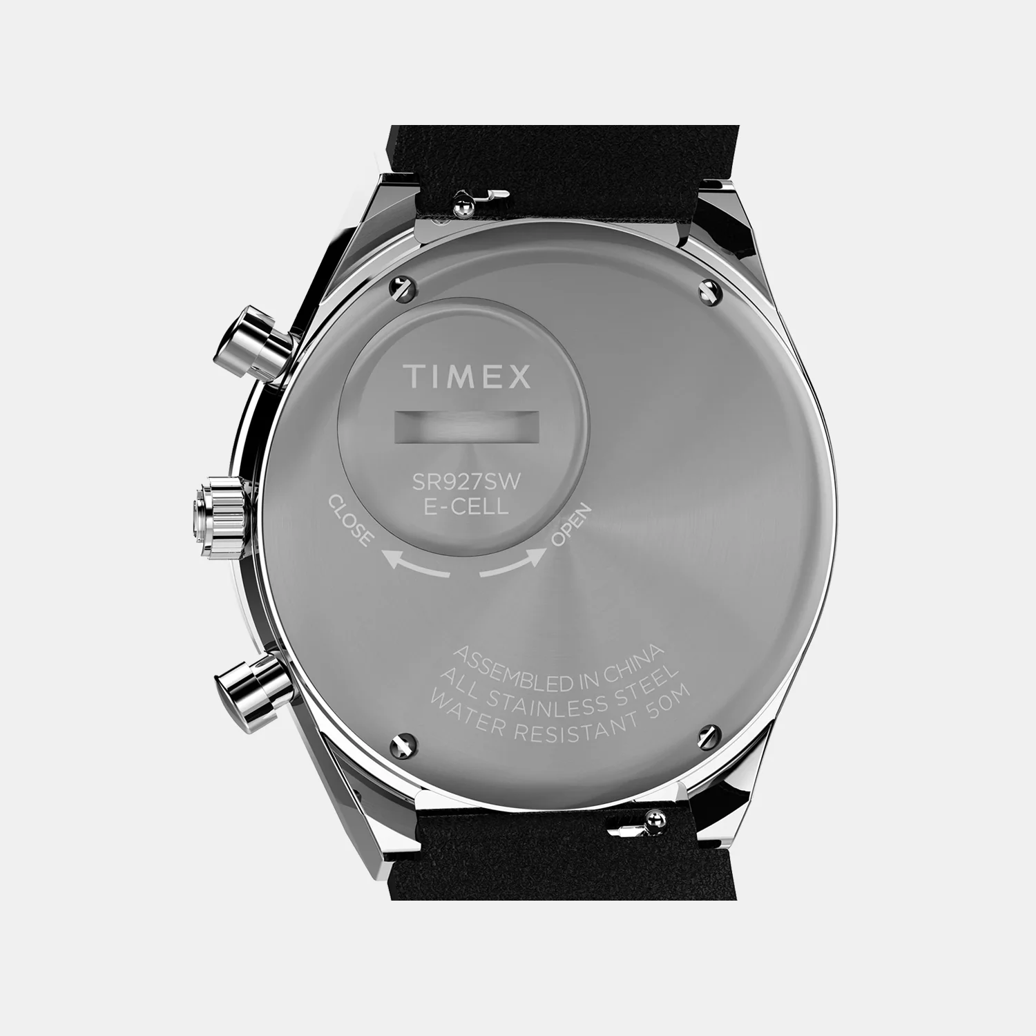 Q Timex Men Quartz White Dial Chronograph Leather Watch TW2W53400UJ - Image 2