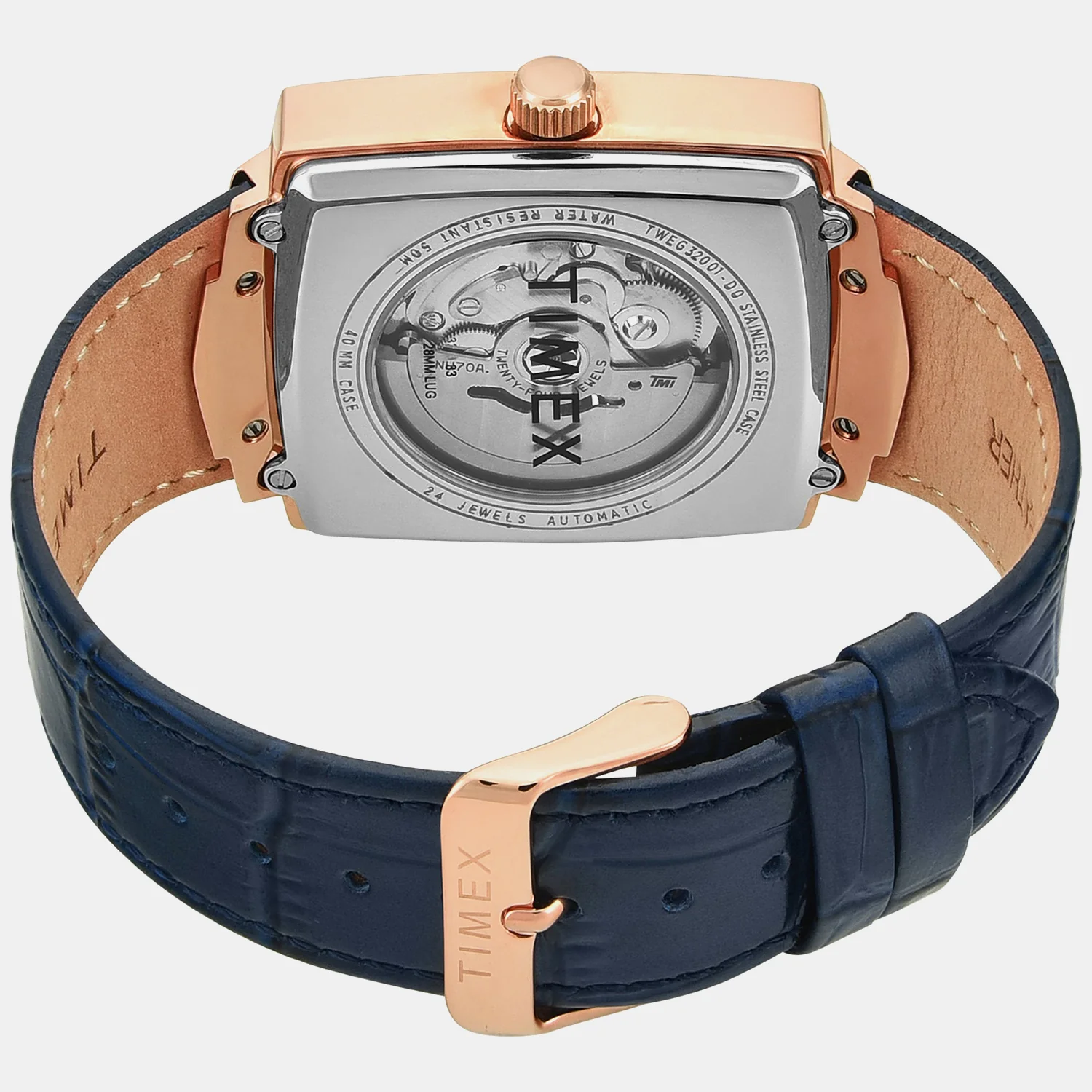 Signio Men Automatic Blue Dial Analog Leather Watch TWEG32001 - Image 5
