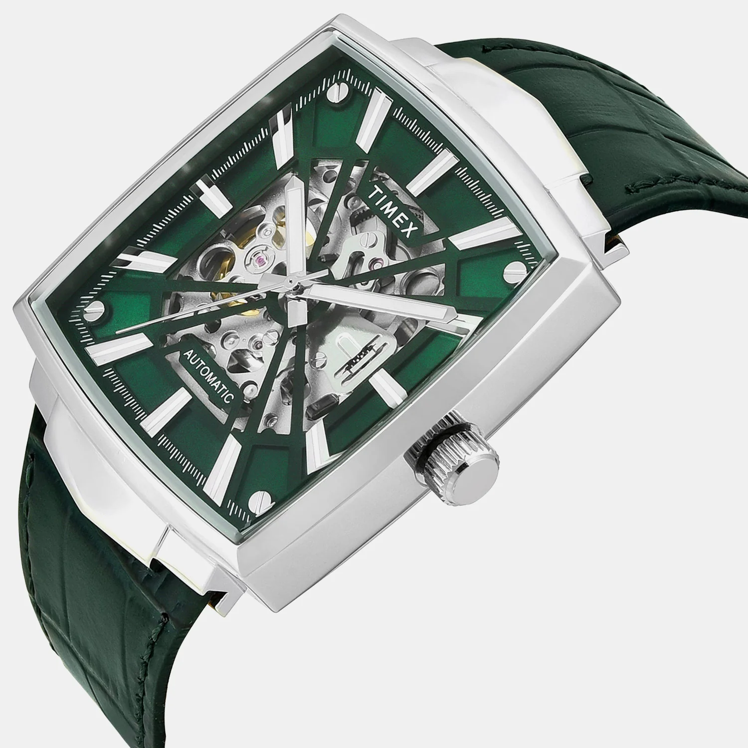 Signio Men Automatic Green Dial Analog Leather Watch TWEG32000 - Image 2