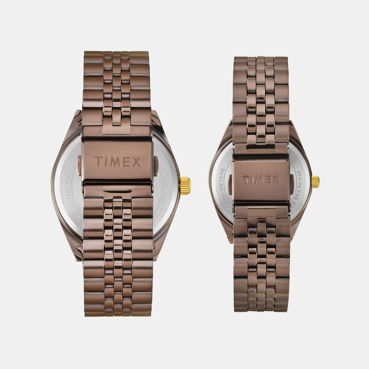 Trendline Couple Quartz Brown Dial Analog Stainless Steel Watch TW00PR344 - Image 5
