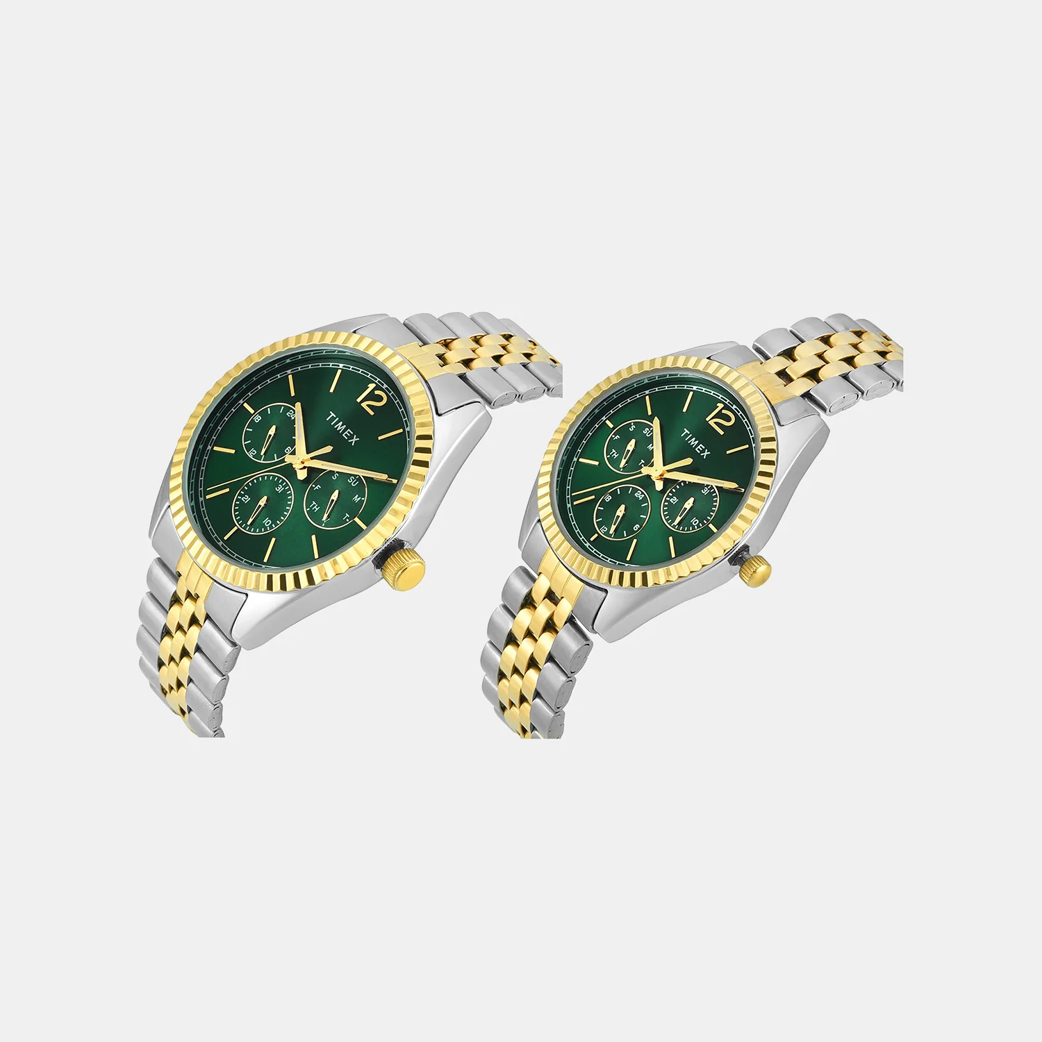 Trendline Couple Quartz Green Dial Multi-Function Stainless Steel Watch TW00PR347 - Image 2