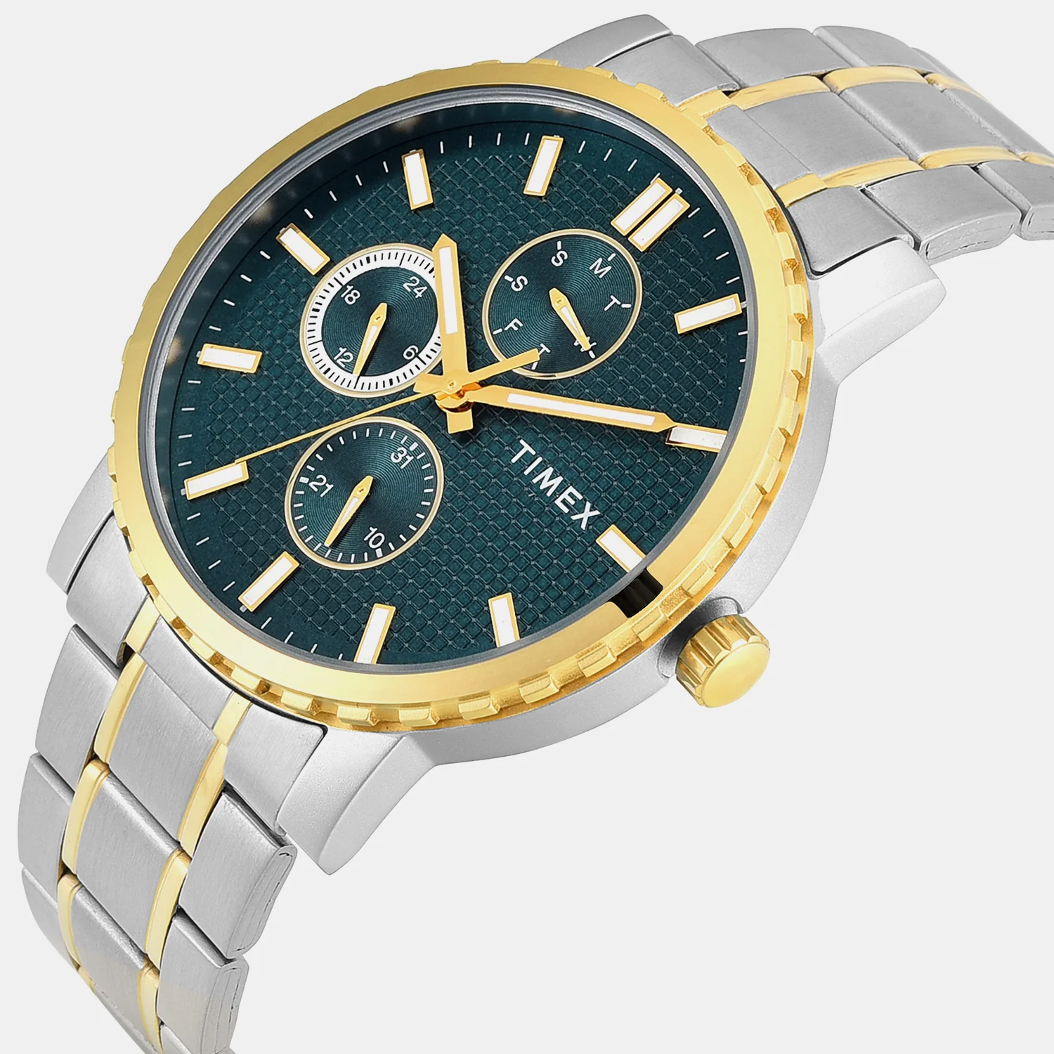 Trendline Men Quartz Teal Dial Multi-Function Stainless Steel Watch TWEG34701 - Image 2