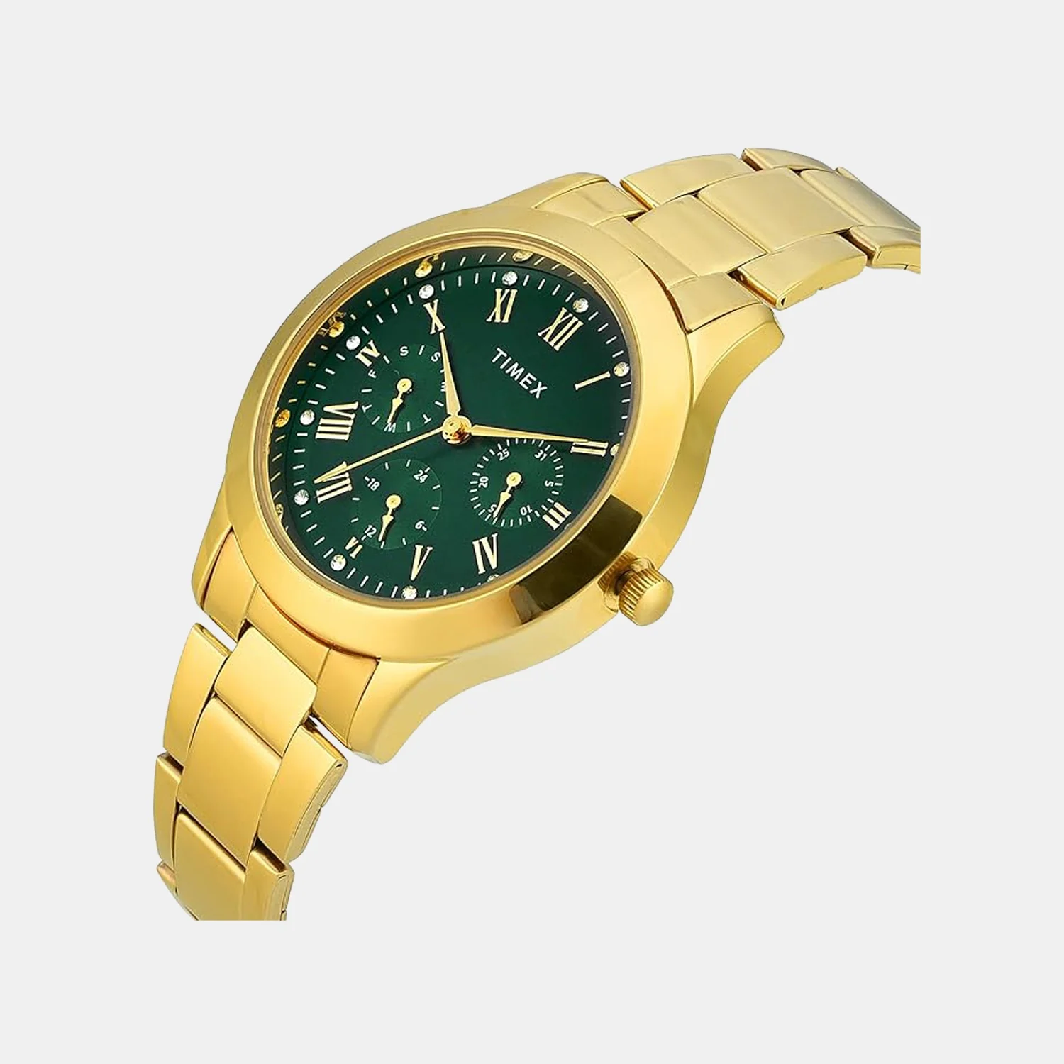 Trendline Women Quartz Green Dial Multi-Function Stainless Steel Watch TW000Q821 - Image 2
