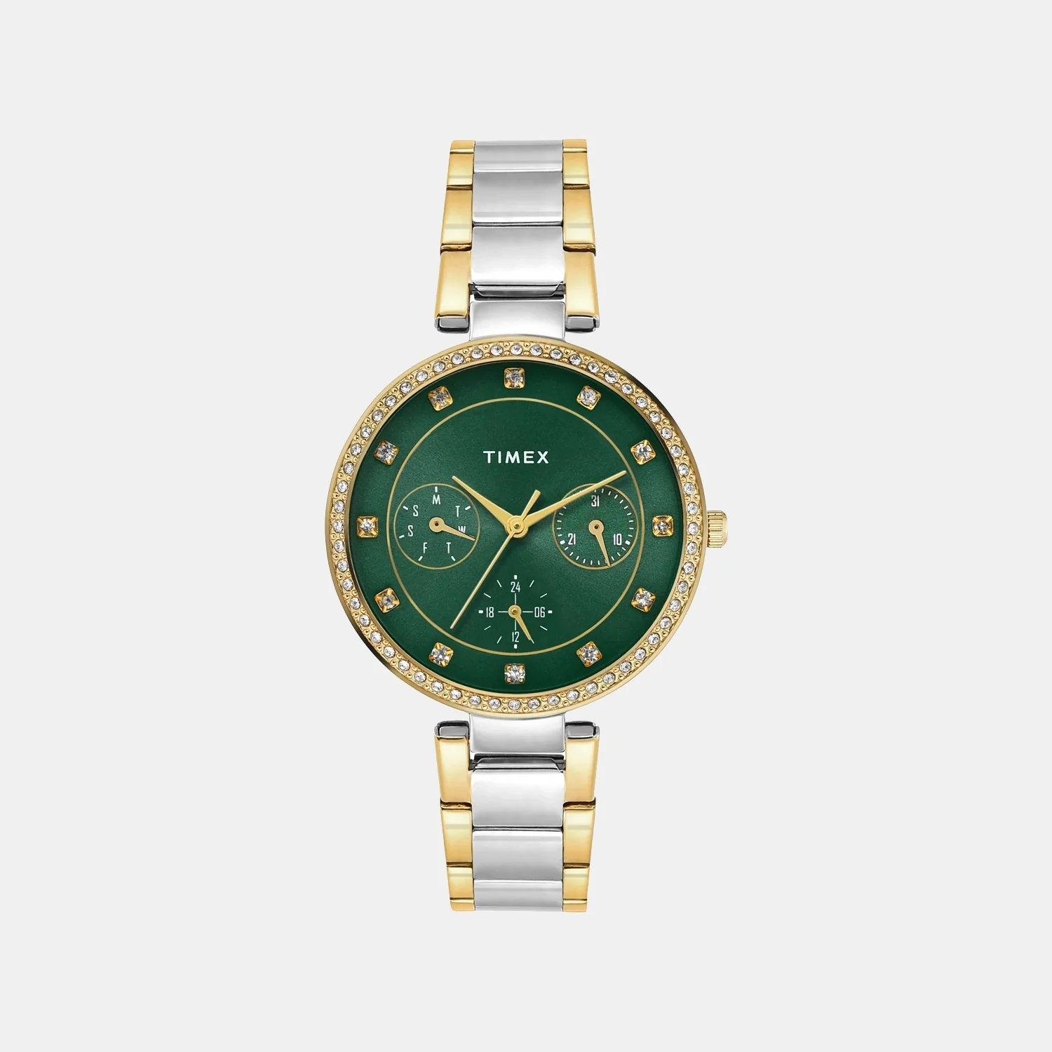 Trendline Women Quartz Green Dial Analog Stainless Steel Watch TWEL18710