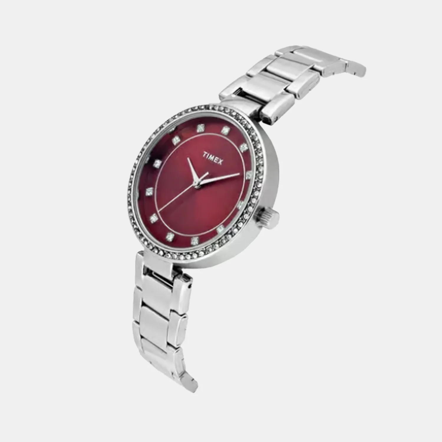 Trendline Women Quartz Red Dial Analog Stainless Steel Watch TWEL18732 - Image 2