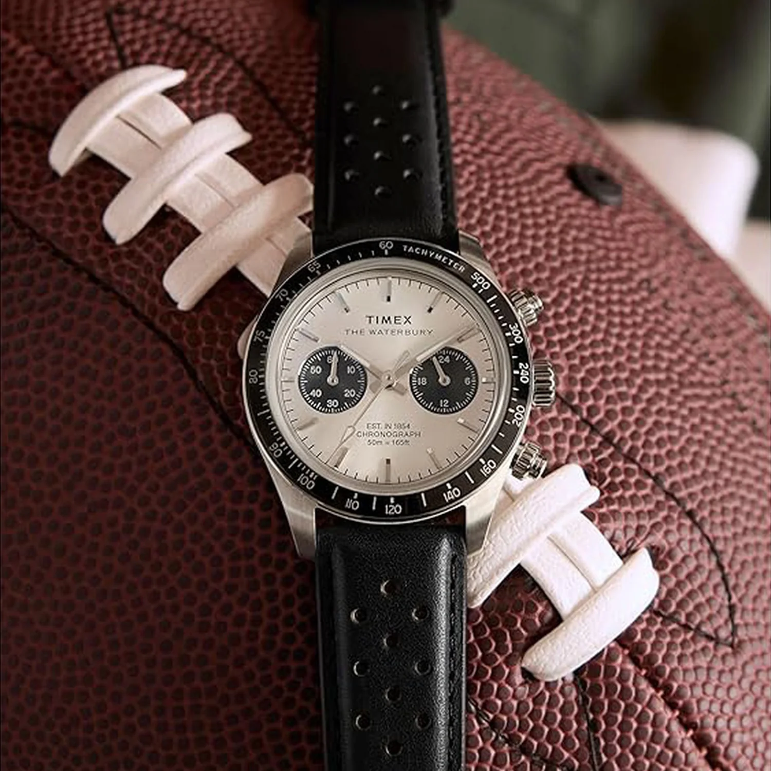 Waterbury Heritage Men Quartz Silver Dial Chronograph Leather Watch TW2Y19300IK - Image 3