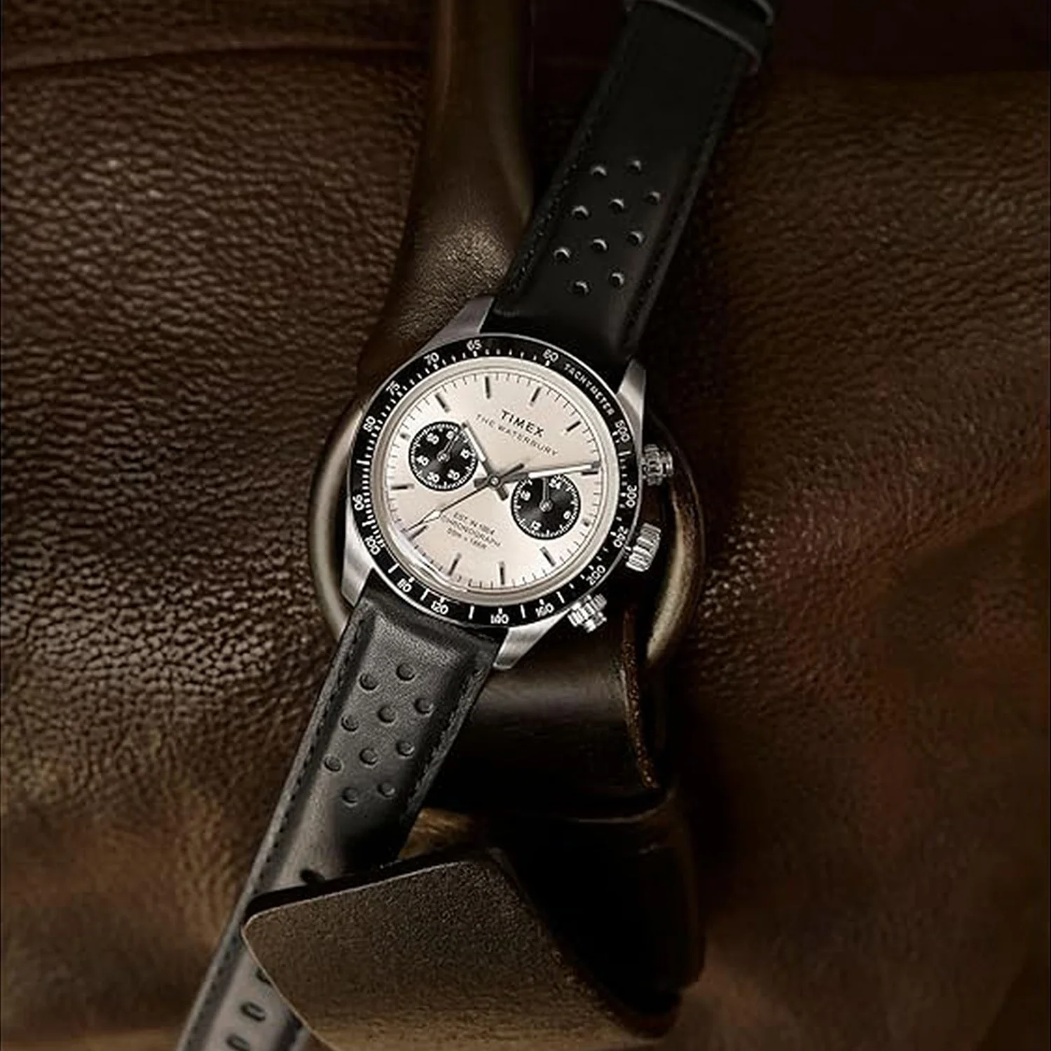 Waterbury Heritage Men Quartz Silver Dial Chronograph Leather Watch TW2Y19300IK - Image 4