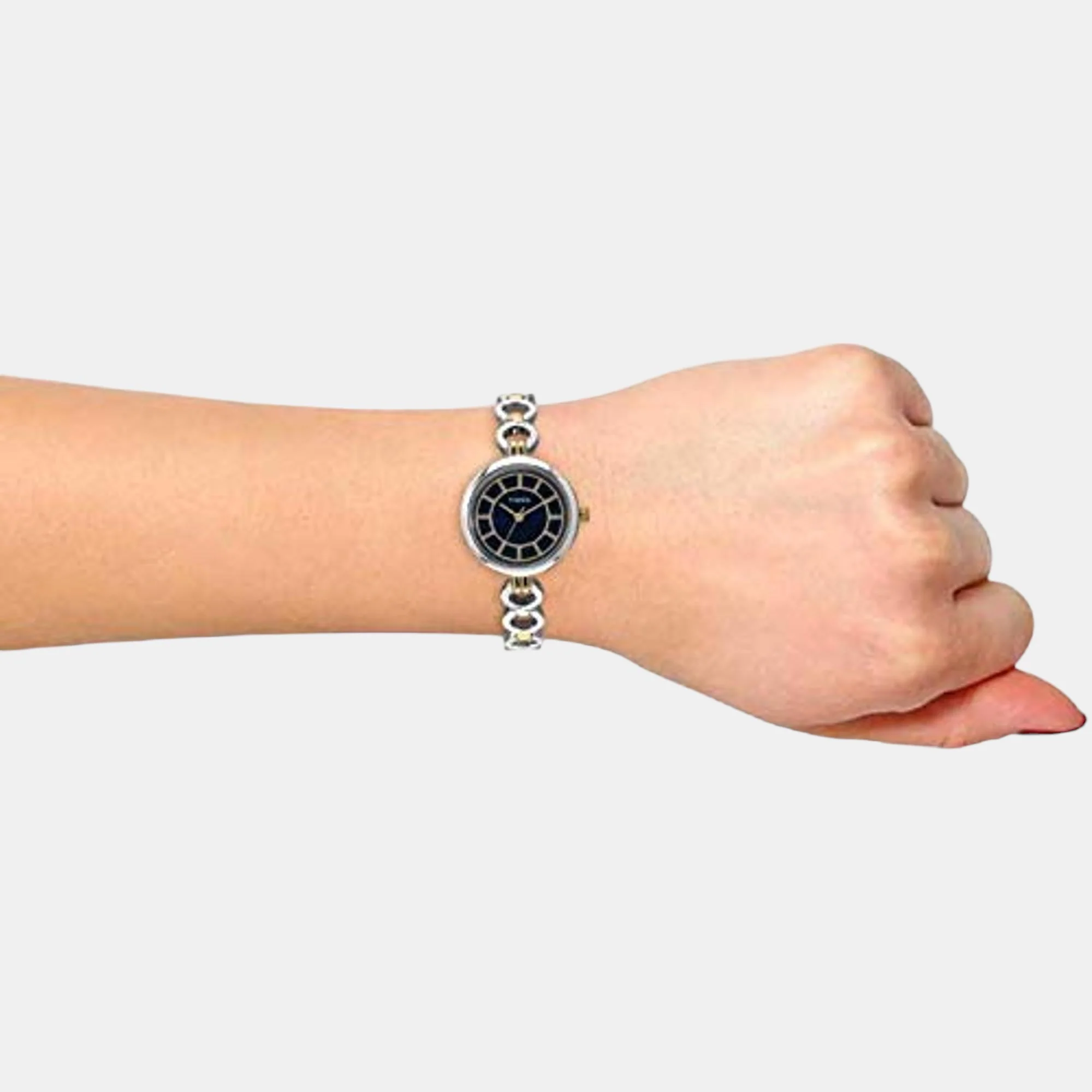 Women Quartz Blue Dial Analog Brass Watch TWEL11417 - Image 4