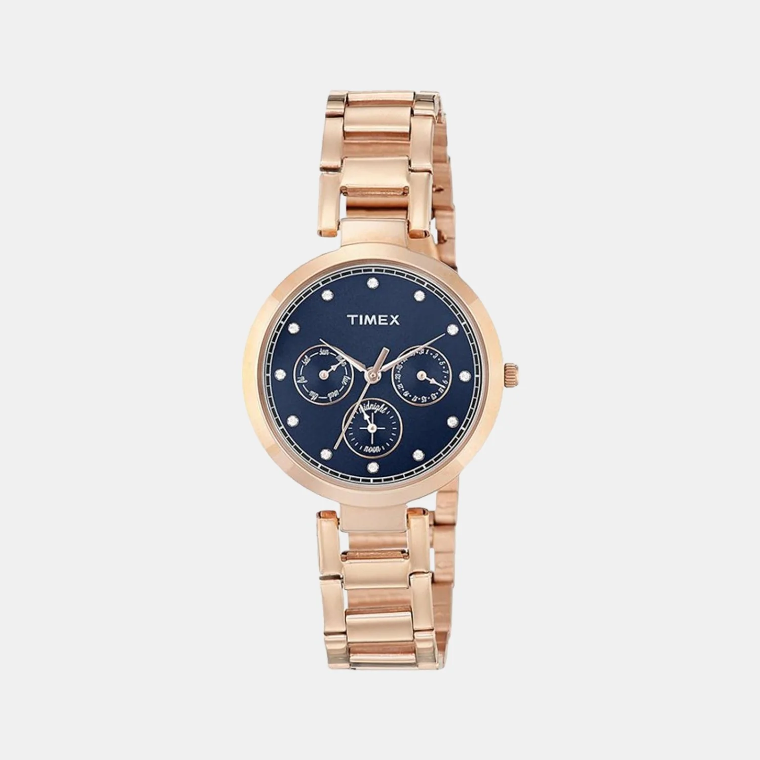 Women Quartz Blue Dial Chronograph Stainless Steel Watch TW000X215