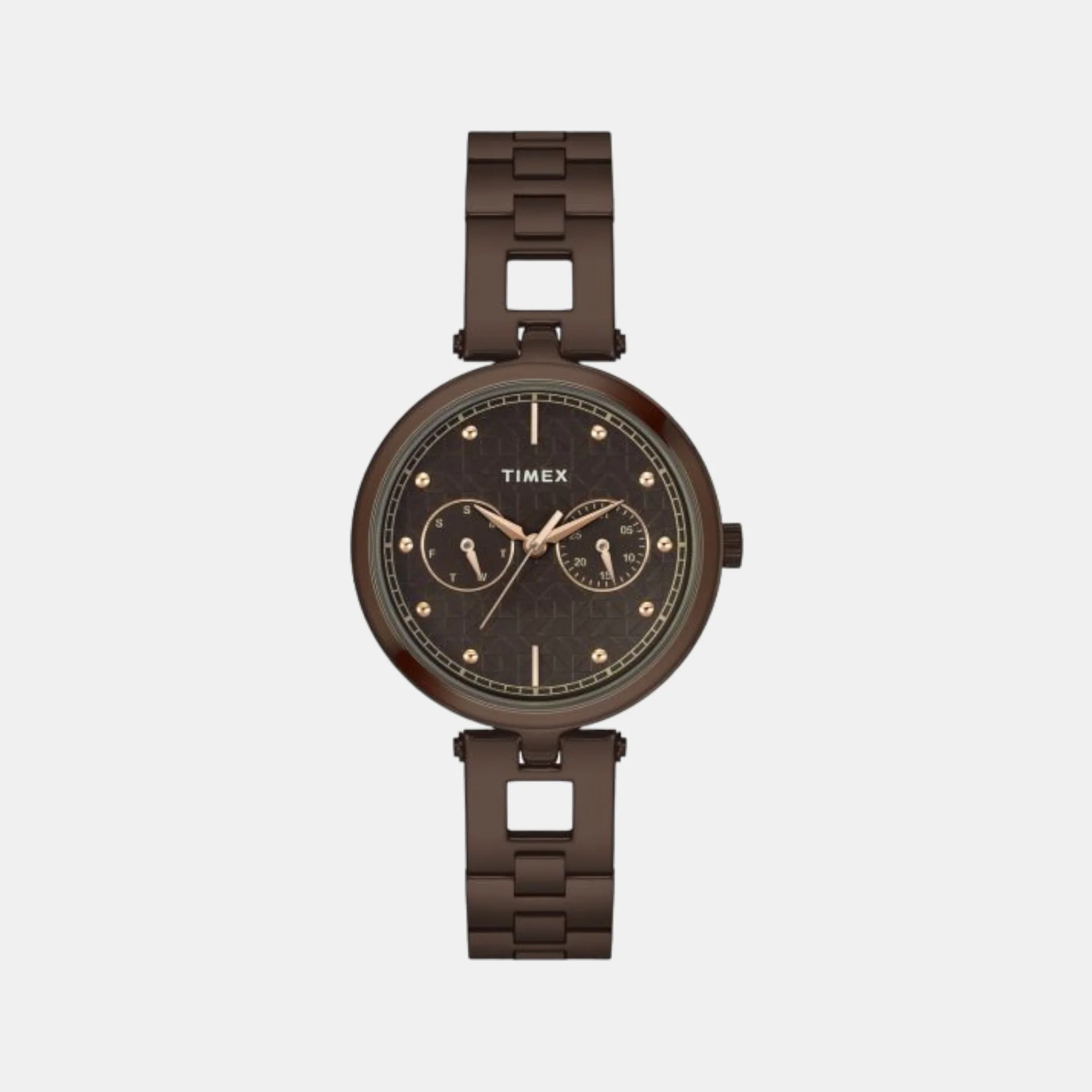 Women Quartz Brown Dial Analog Stainless Steel Watch TWEL16603