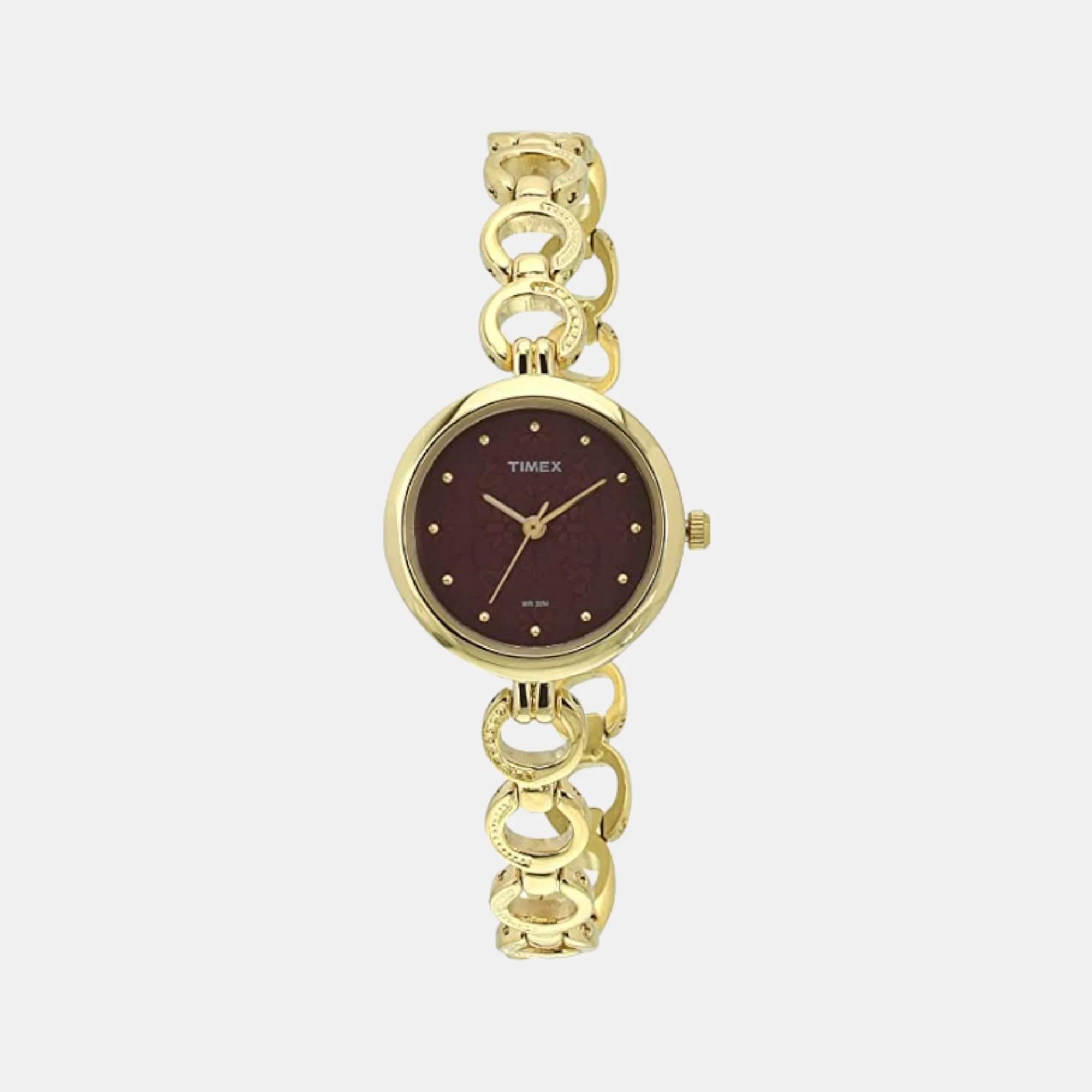 Women Quartz Maroon Dial Analog Brass Watch TWEL11415