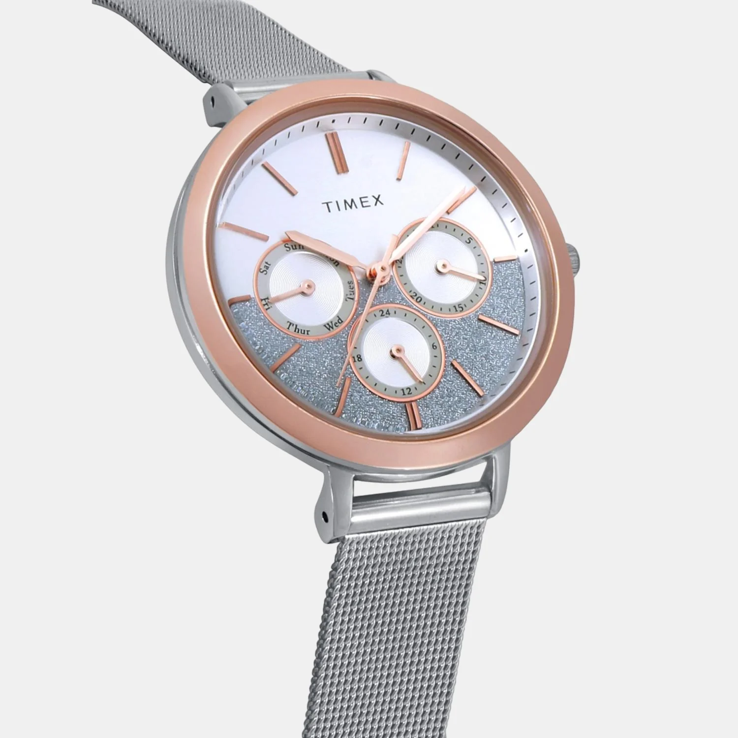 Women Quartz Silver Dial Chronograph Stainless Steel Watch TWEL14504 - Image 3