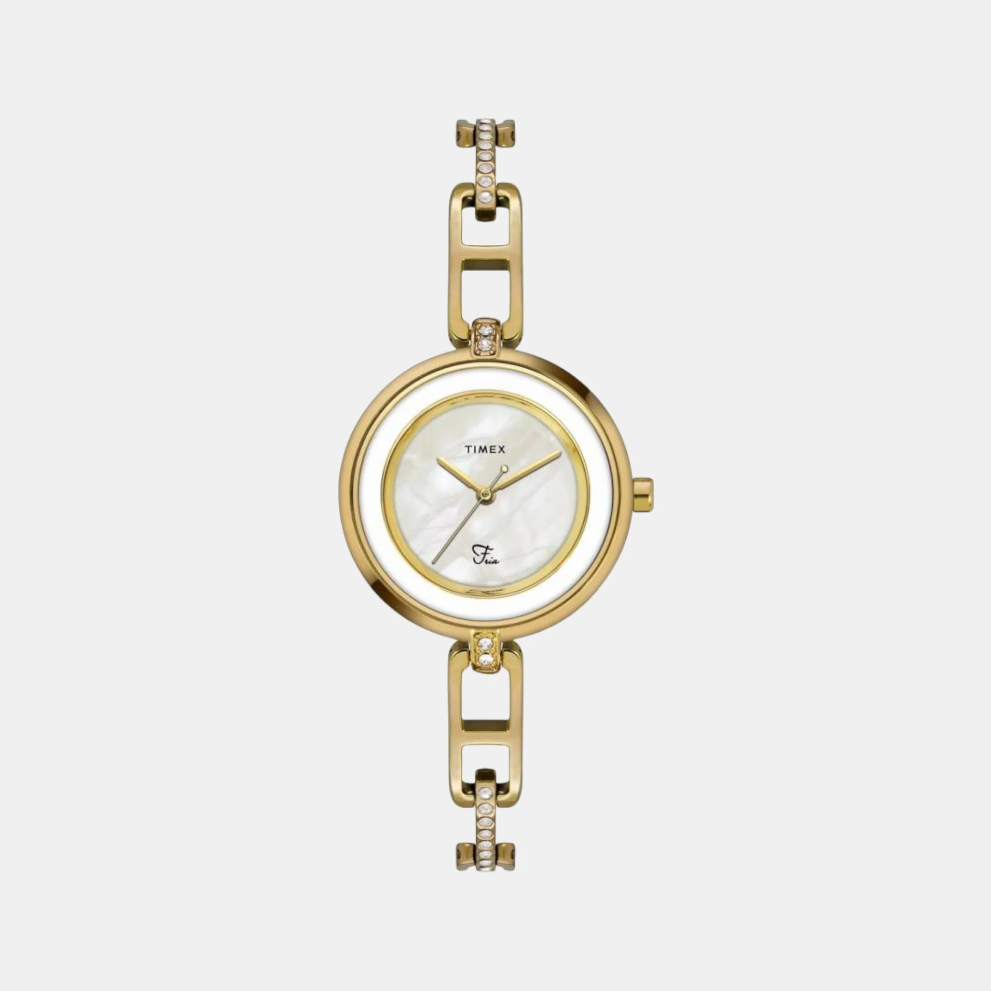 Women Quartz White Dial Analog Stainless Steel Watch TWEL15401