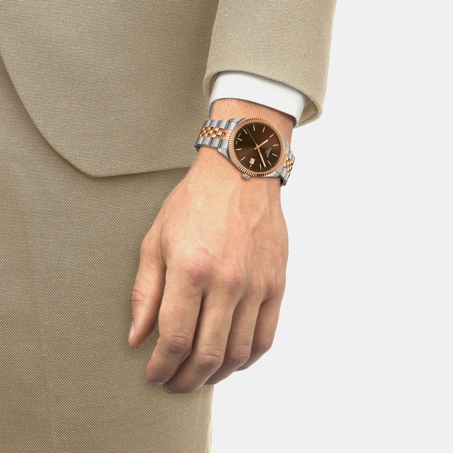 Ballade Men Quartz Brown Dial Analog Stainless Steel Watch T1564102229101 - Image 5