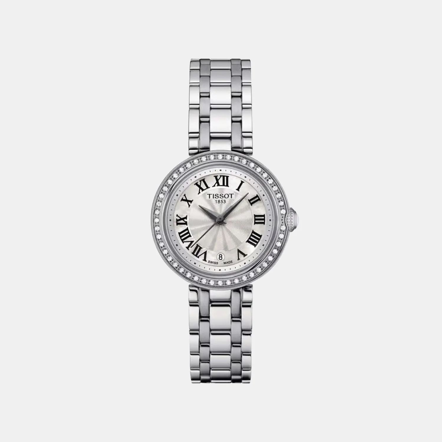 Bellissima Women Quartz White Mother Of Pearl Dial Analog Steel Watch T1260106111300