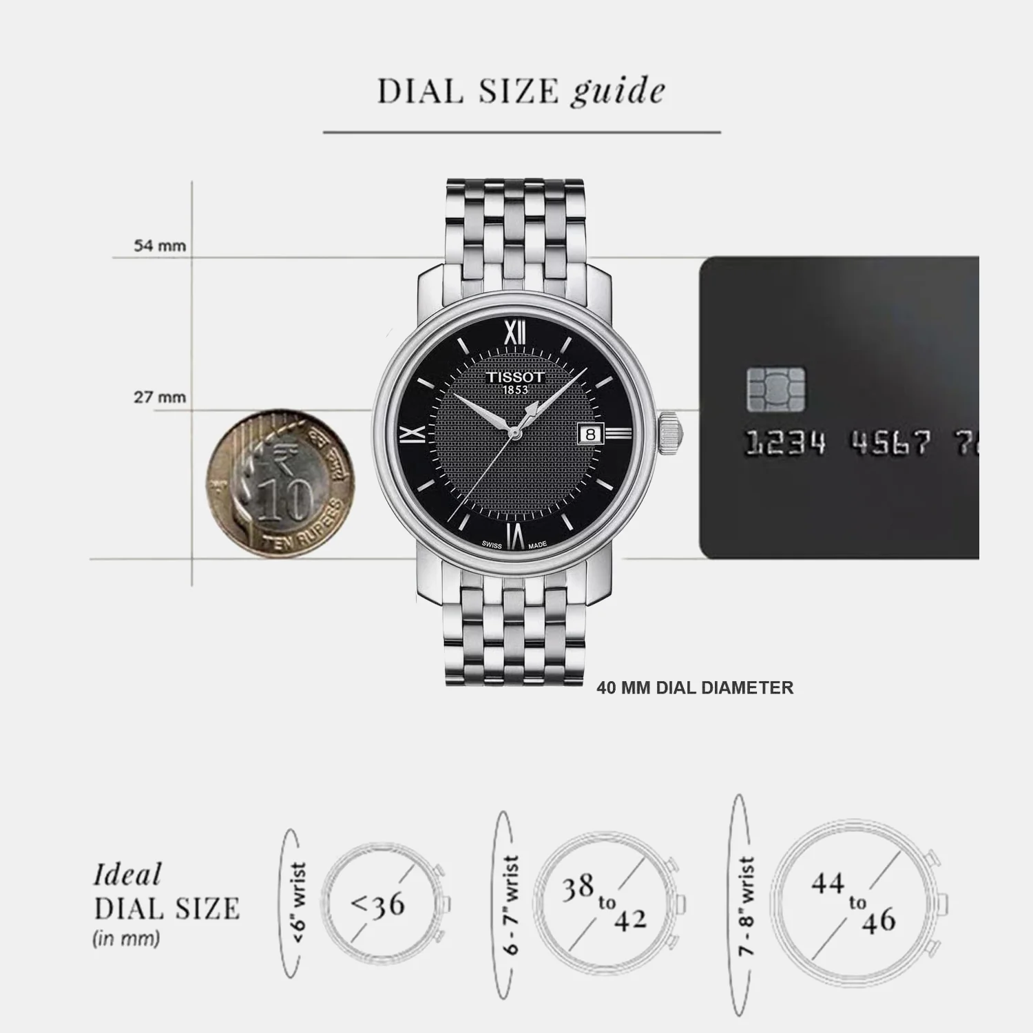 Bridgeport Men Quartz Black Dial Analog Stainless Steel Watch T0974101105800 - Image 3