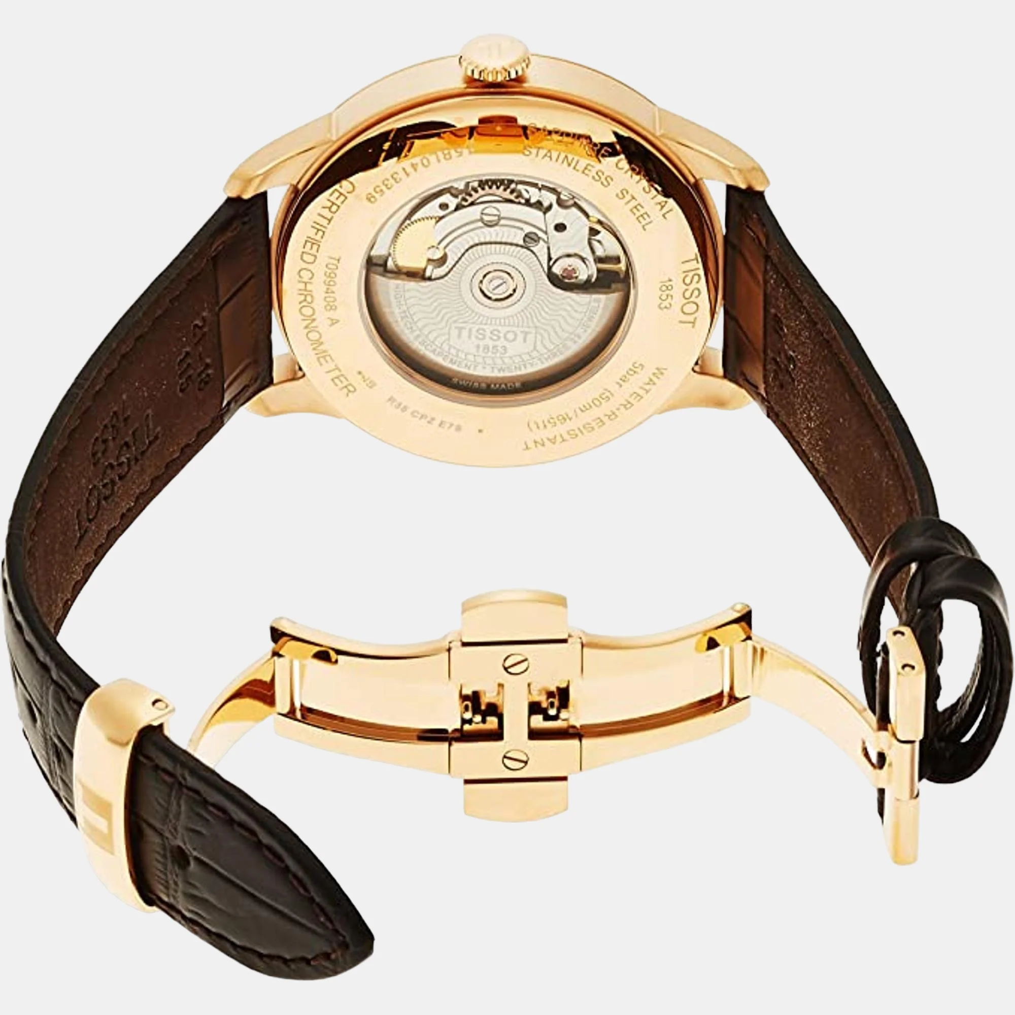 Chemin Des Tourelles Men Automatic Silver Dial Analog Leather Watch T0994083603800 - Image 4