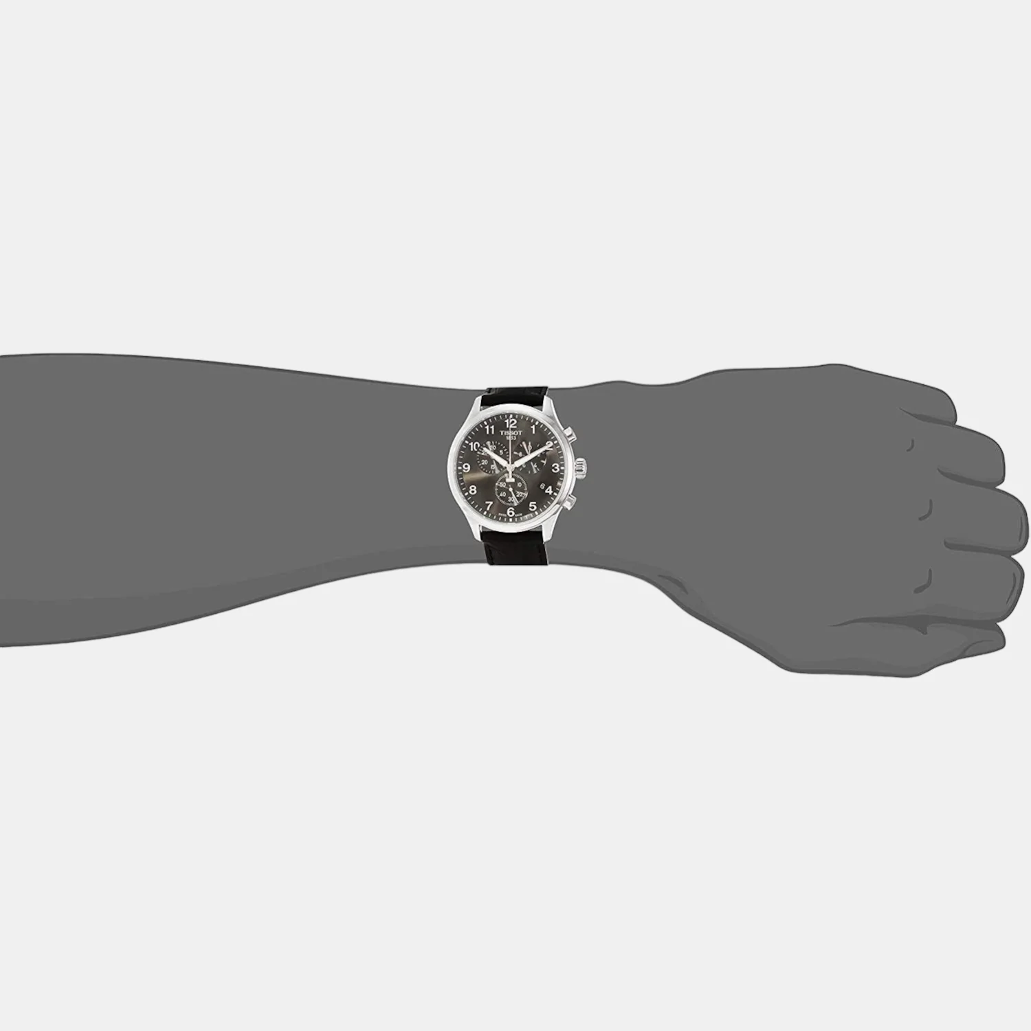 Chrono Xl Classic Men Quartz Black Dial Chronograph Leather Watch T1166171605700 - Image 5