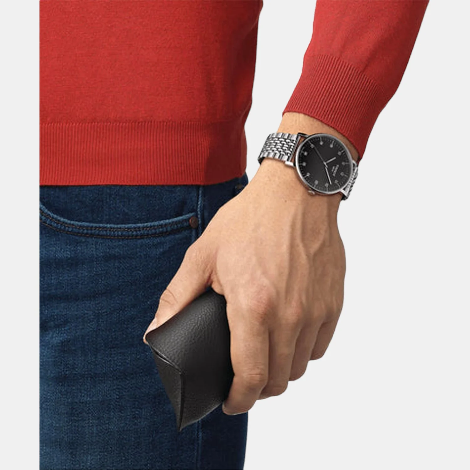 Everytime Men Quartz Black Dial Analog Stainless Steel Watch T1096101107700 - Image 5