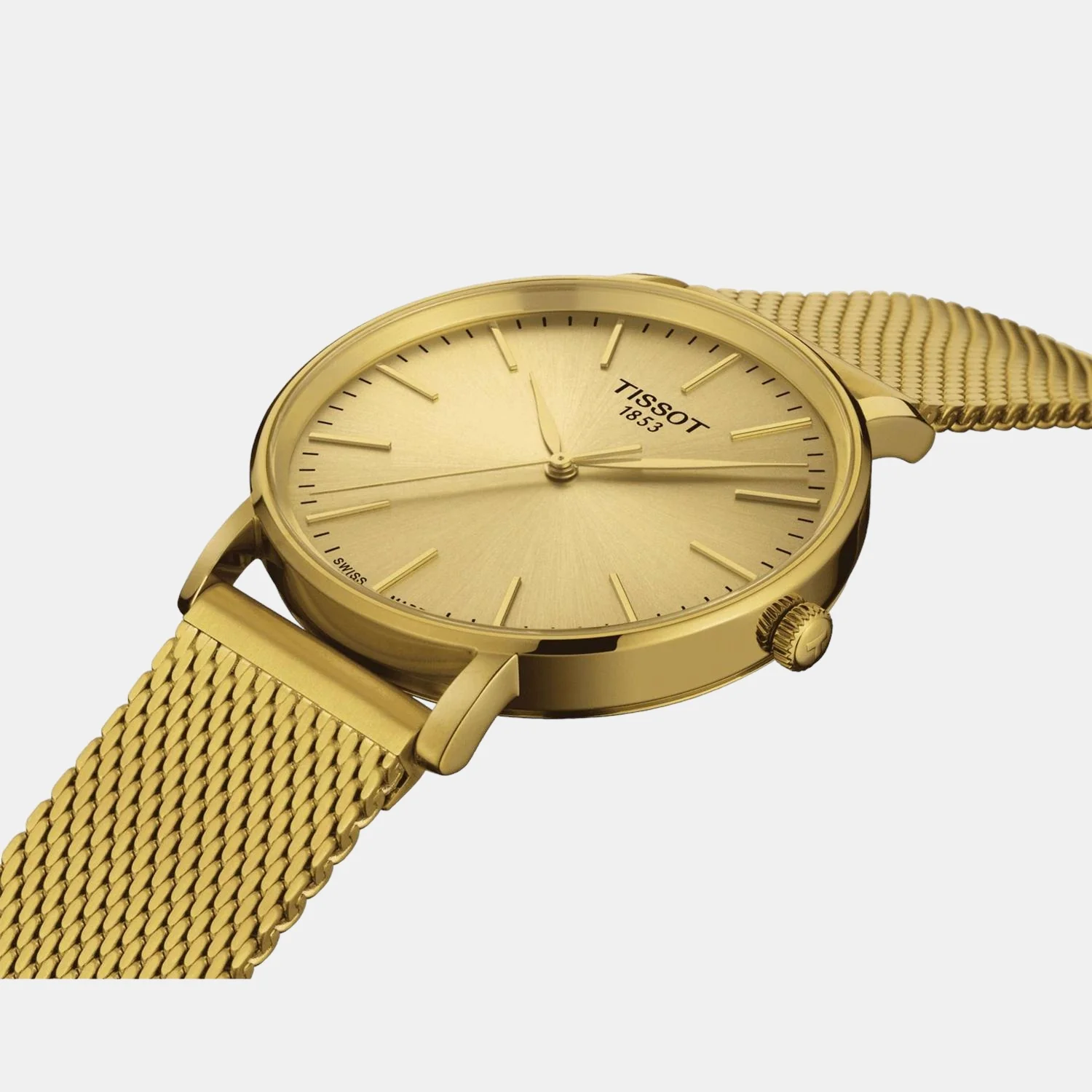 Everytime Men Quartz Champagne Dial Analog Mesh Watch T1434103302100 - Image 2