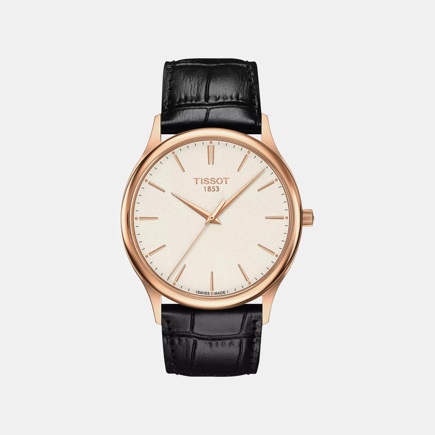 Excellence Men Quartz Cream Dial Analog Leather Watch T9264107626101