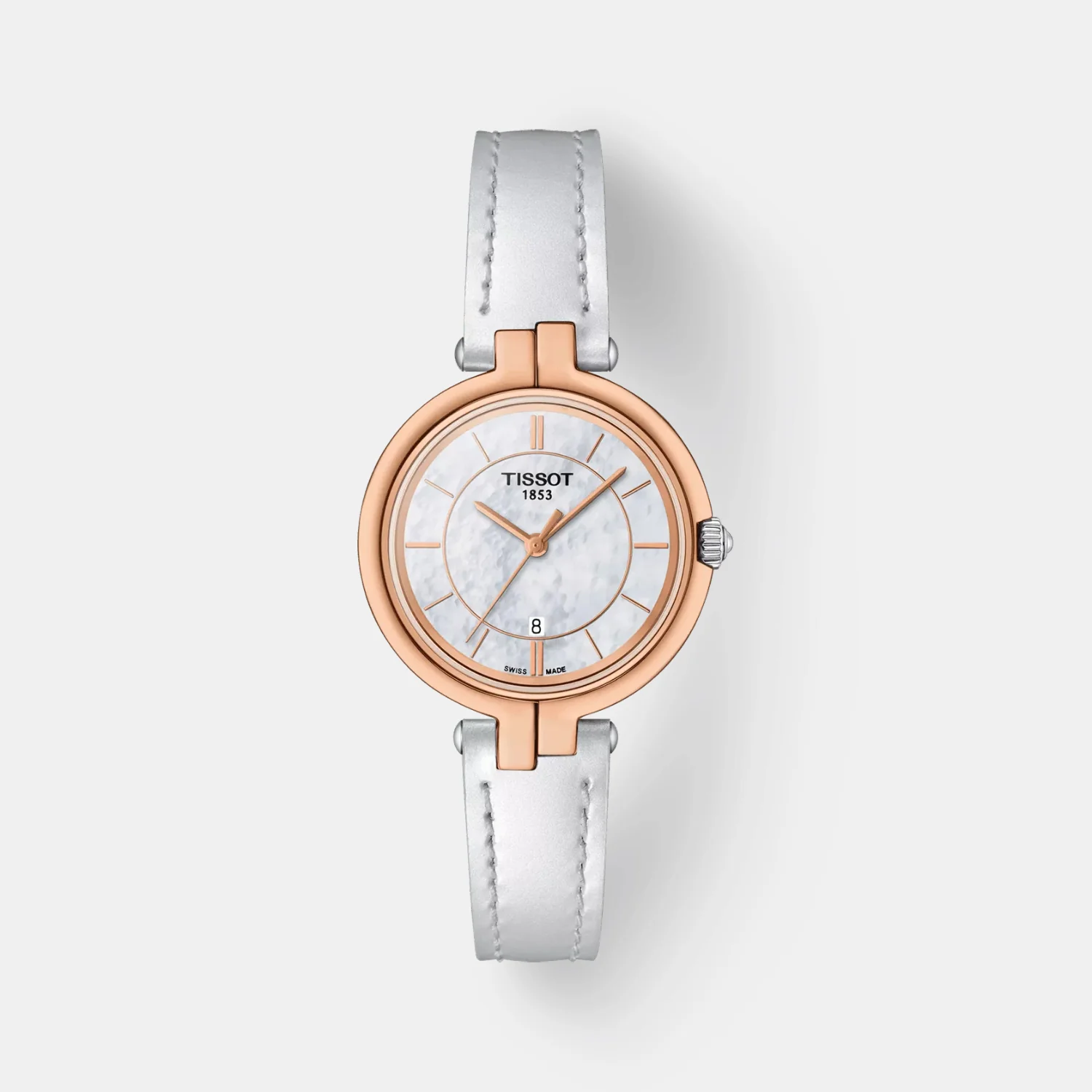 Flamingo T-Lady Women Quartz Analog White Mother Of Pearl Dial Leather Watch T0942102611101 - Image 2