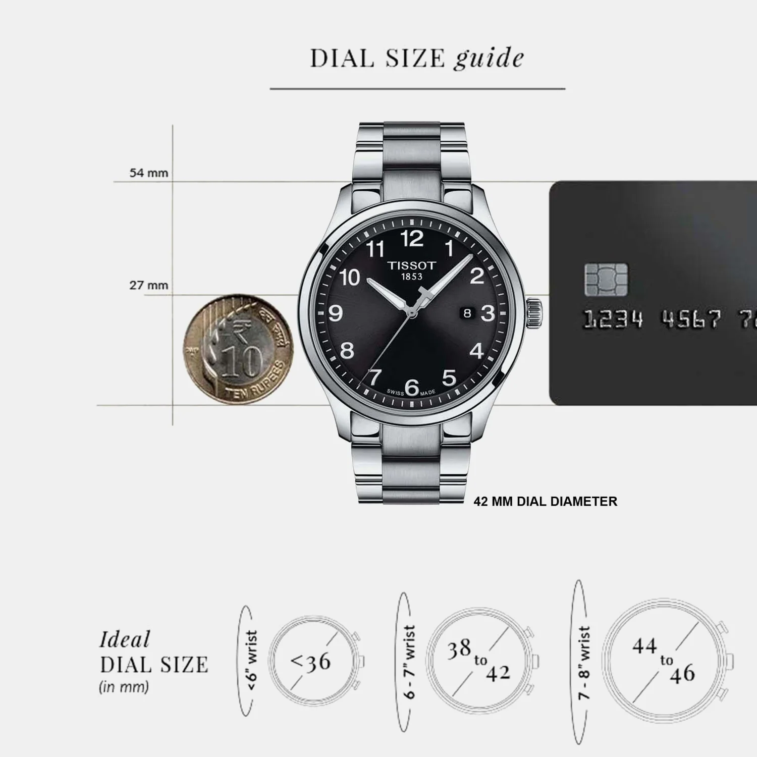 Tissot Gentleman Men Quartz Black Dial Analog Stainless Steel Watch T1164101105700 - Image 7