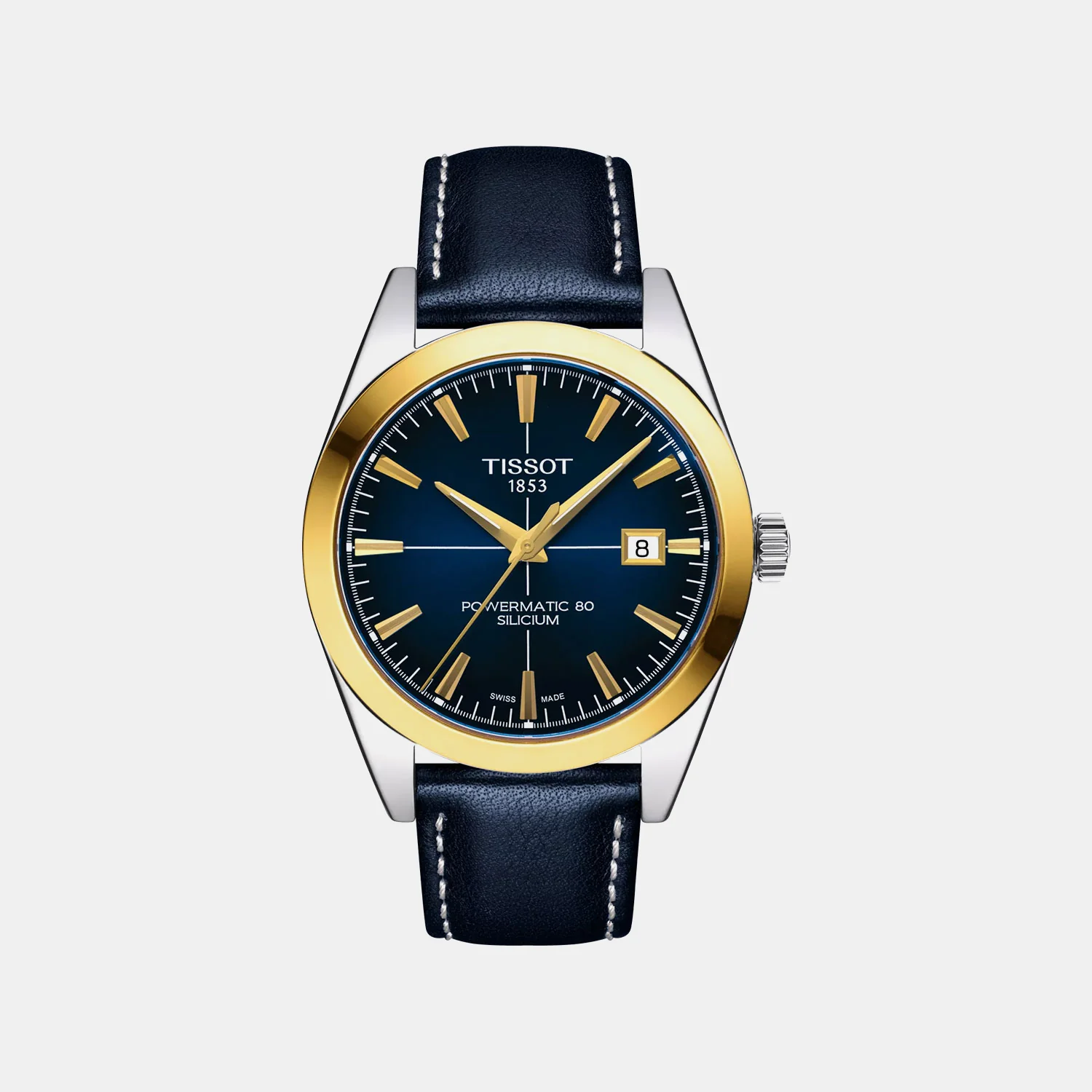 Gentleman Men Automatic Blue Dial Analog Leather Watch T9274074604101