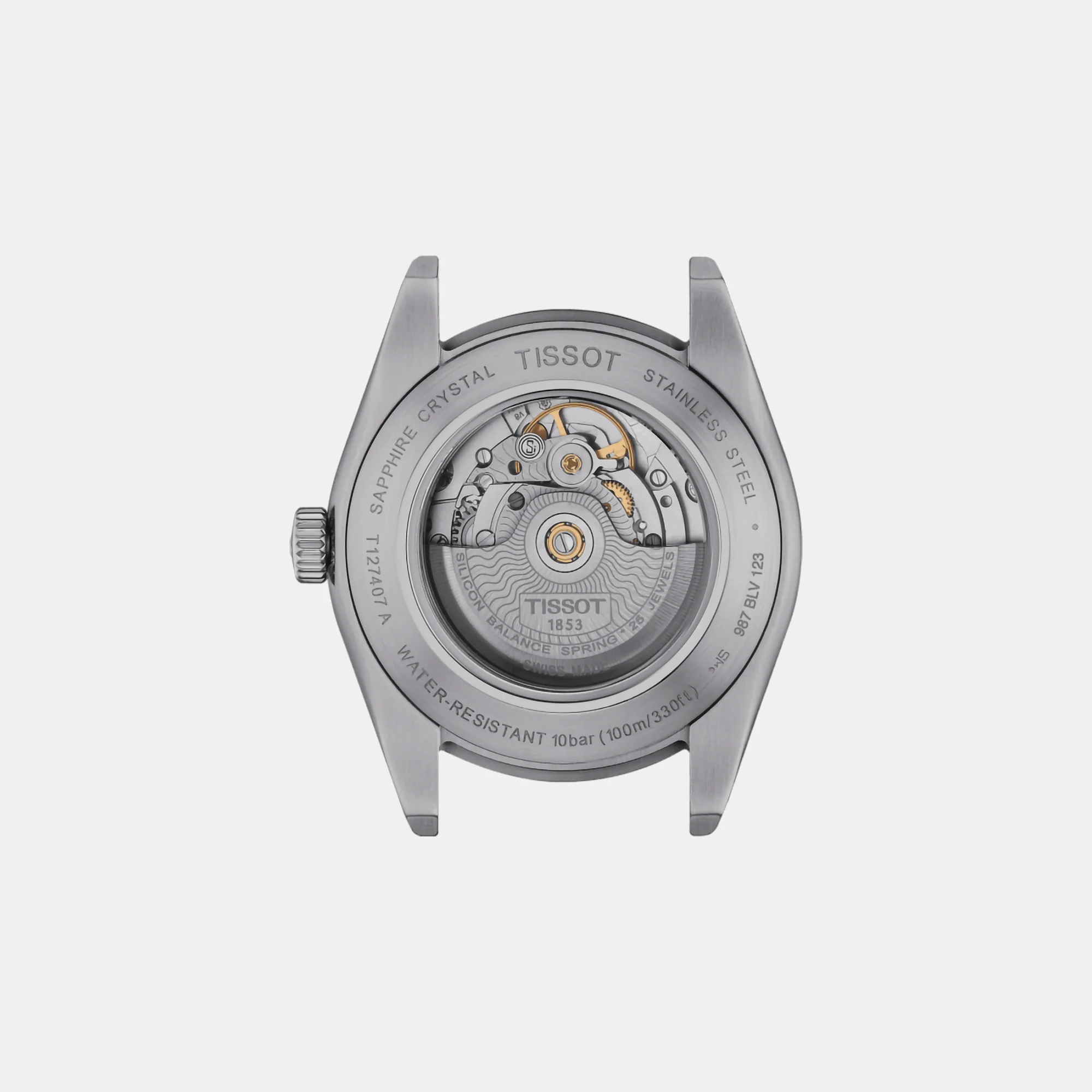 Gentleman Men Automatic Ice Blue Dial Analog Stainless Steel Watch T1274071135100 - Image 3
