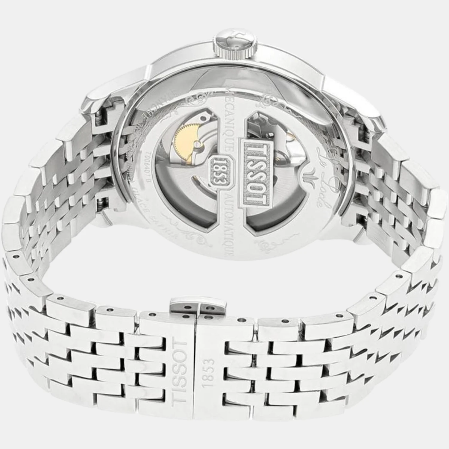 Le Locle Open Heart Men Automatic Silver Dial Analog Stainless Steel Watch T0064071103302 - Image 3