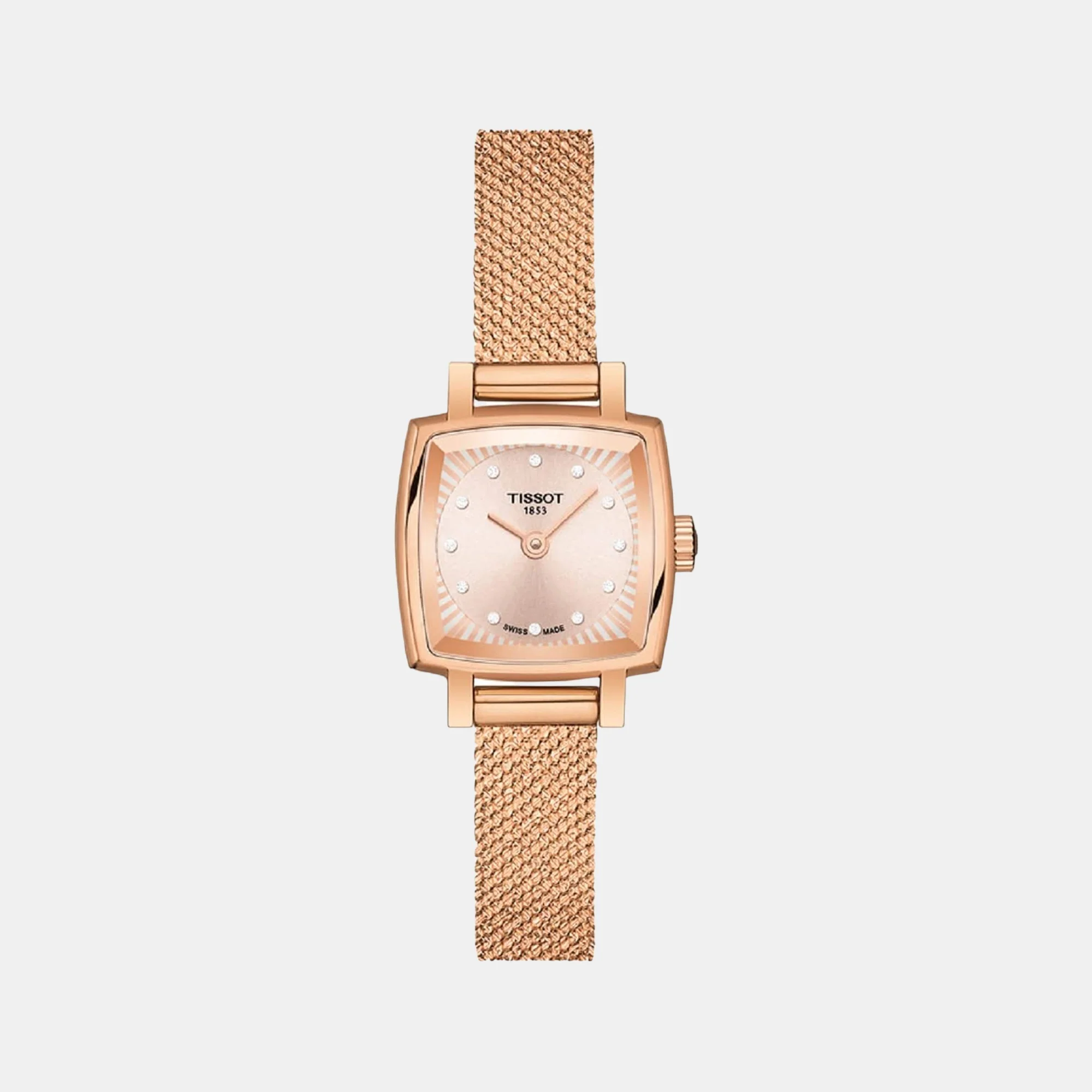 Lovely Square Women Quartz Cream Dial Analog Stainless Steel Watch T0581093345600