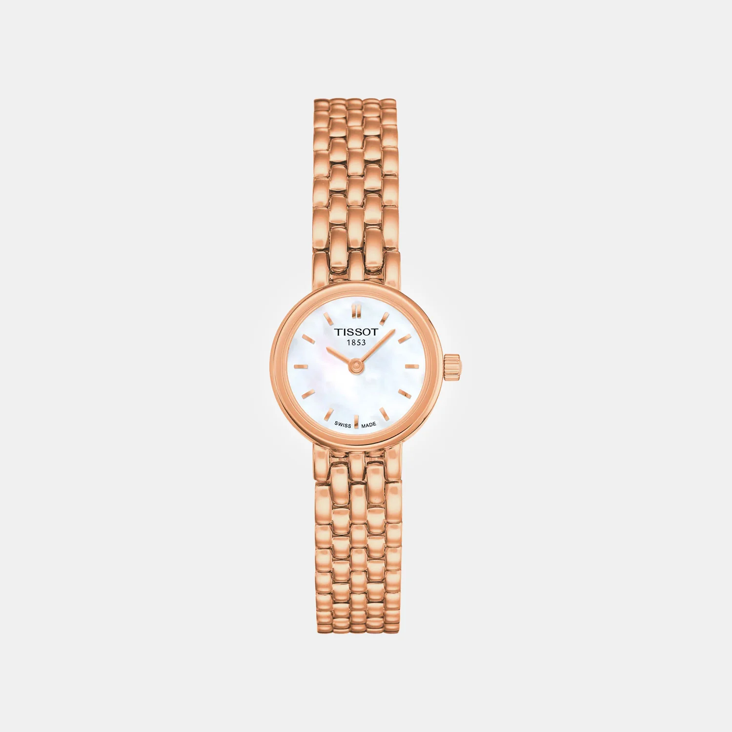 Lovely Women Quartz White Mother Of Pearl Dial Analog Stainless Steel Watch T0580093311100
