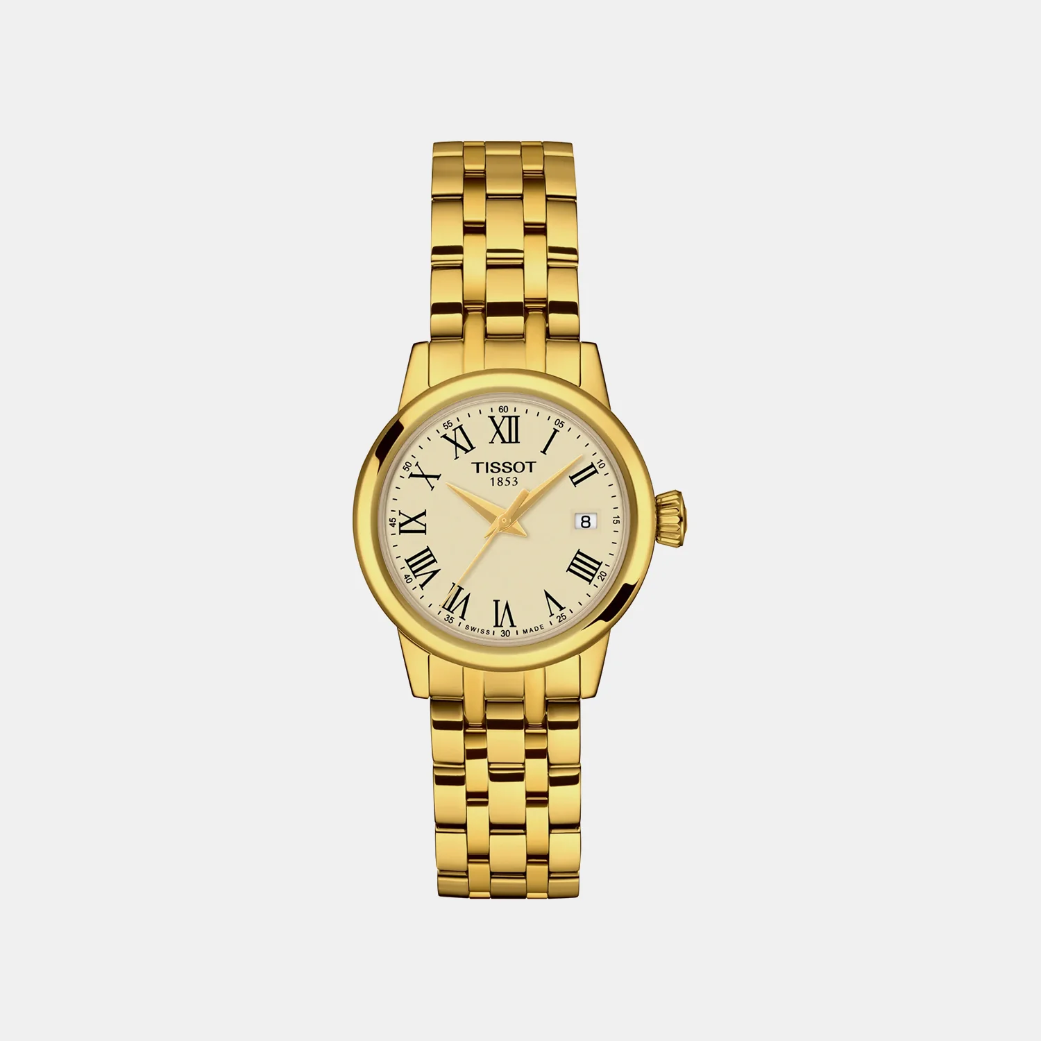 Men Quartz Ivory Dial Analog Stainless Steel Watch T1292103326300