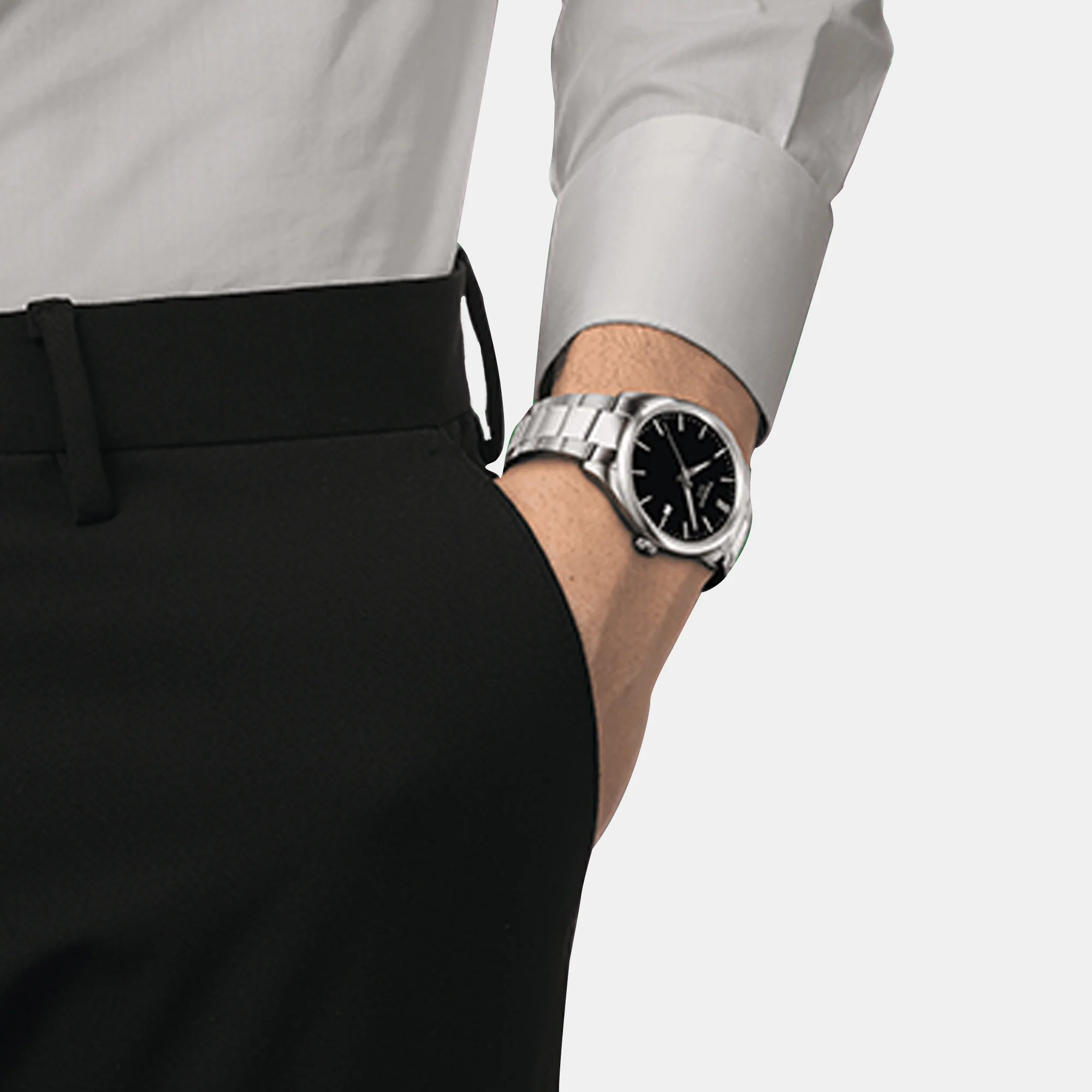 PR 100 Men Quartz Black Dial Analog Stainless Steel Watch T1504101105100 - Image 5