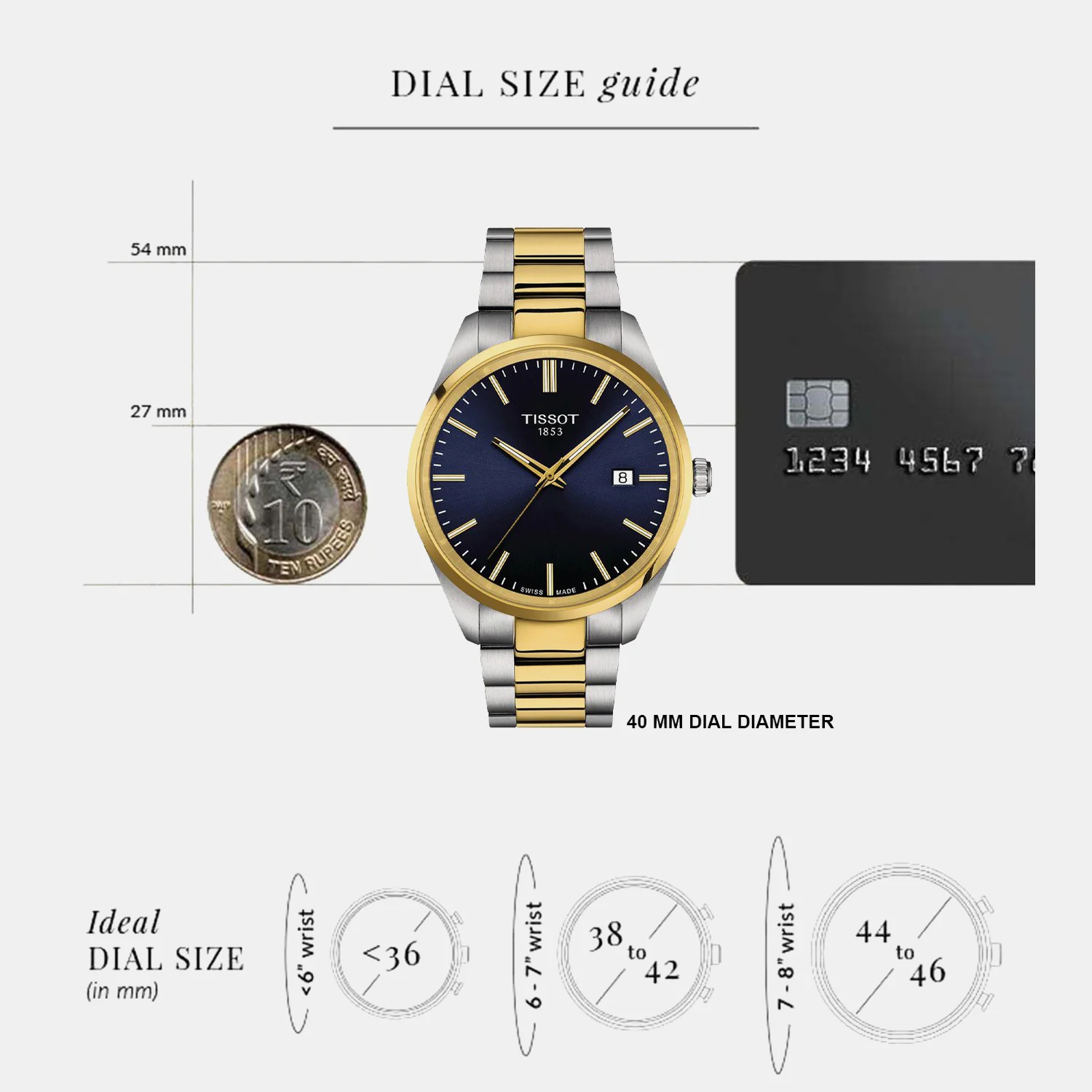 PR 100 Men Quartz Blue Dial Analog Stainless Steel Watch T1504102204100 - Image 5
