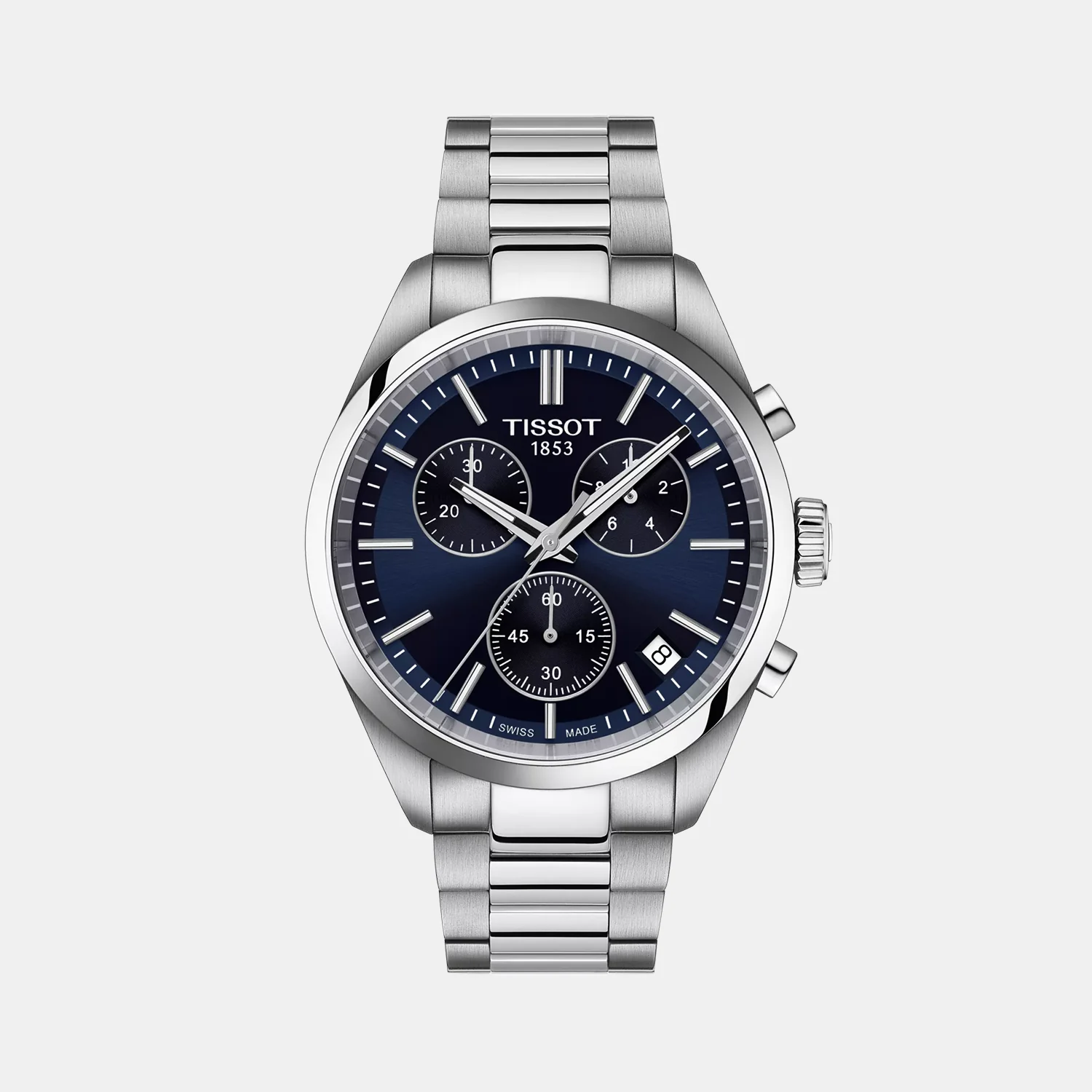 PR 100 Men Quartz Blue Dial Chronograph Stainless Steel Watch T1504171104100