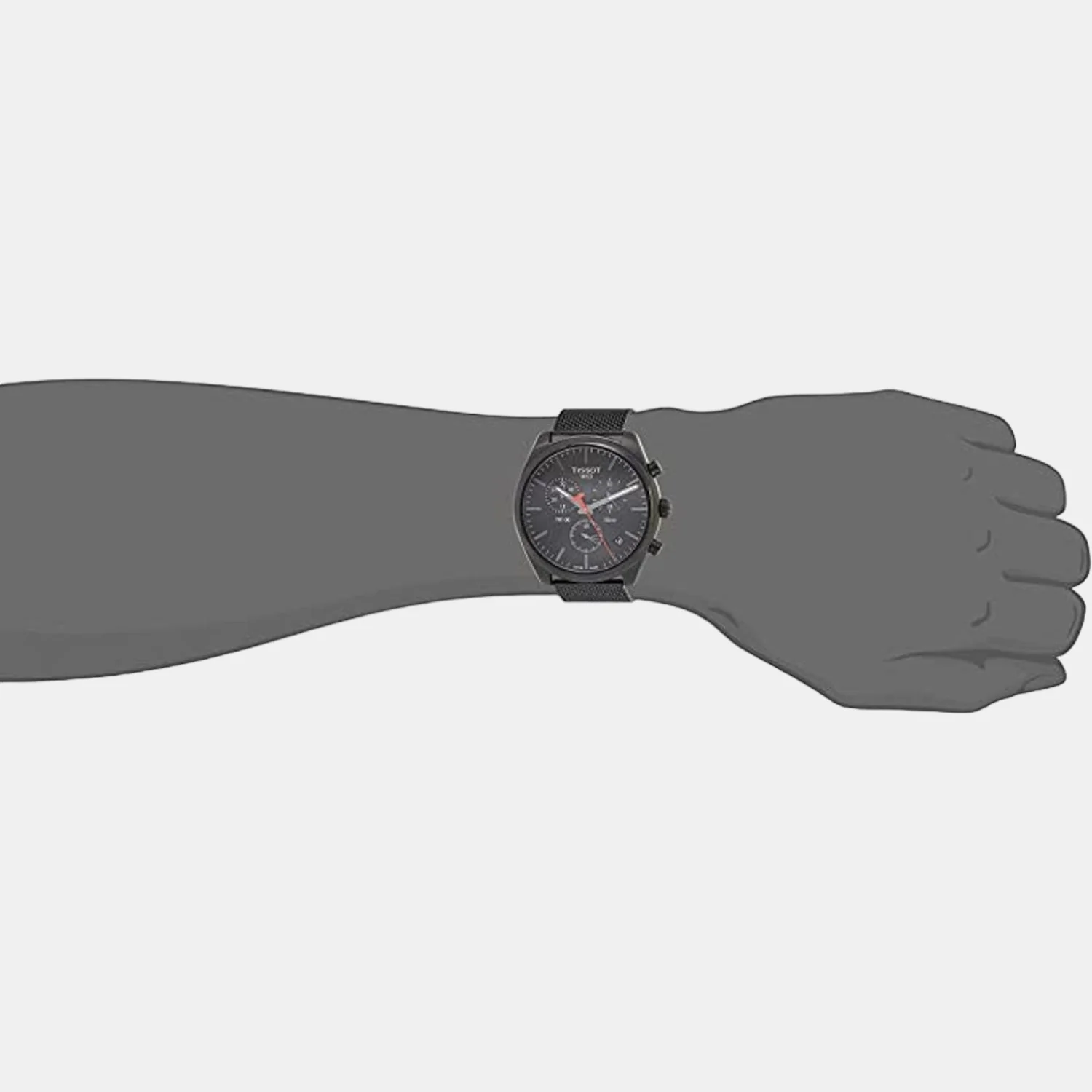 PR 100 Men Quartzz Black Dial Chronograph Stainless Steel Watch T1014173305100 - Image 4