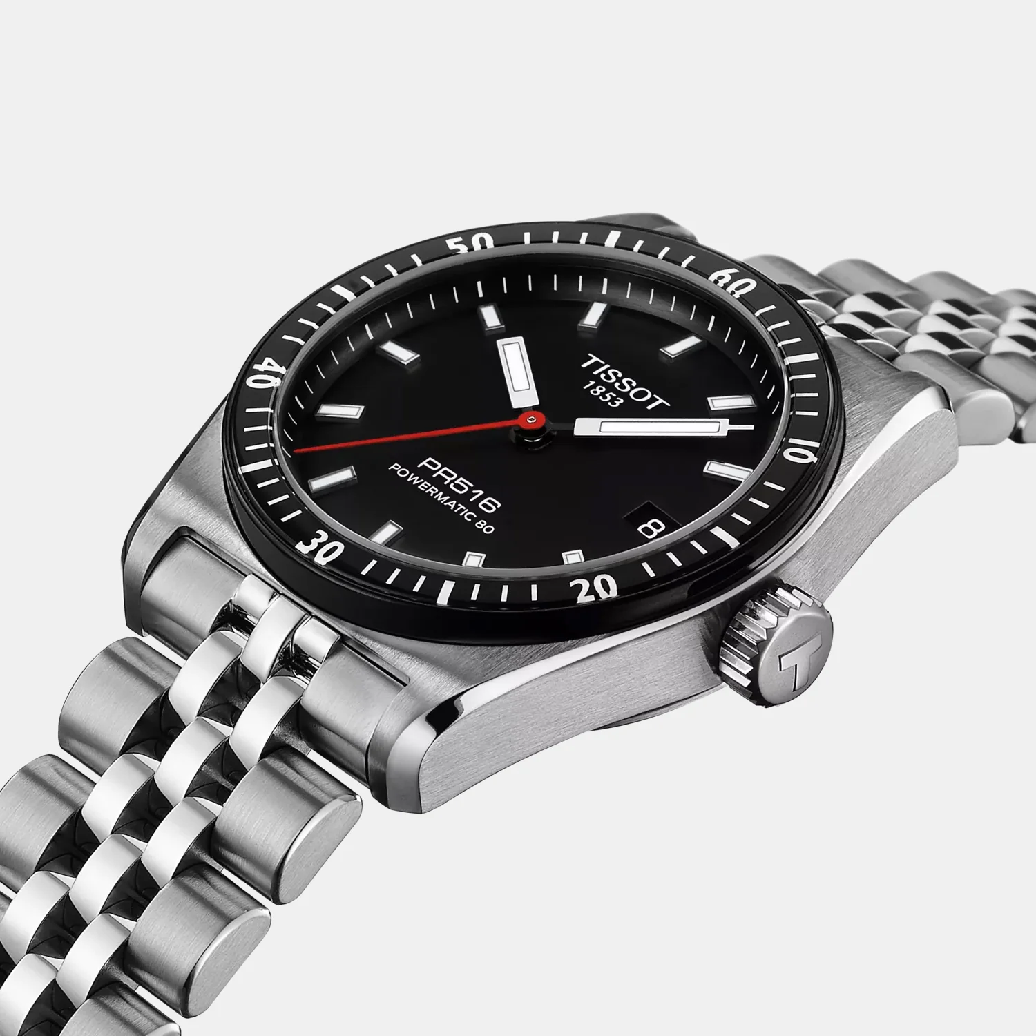 PR 516 Powermatic 80 Unisex Automatic Black Dial Analog Stainless Steel Watch T1494071105100 - Image 2