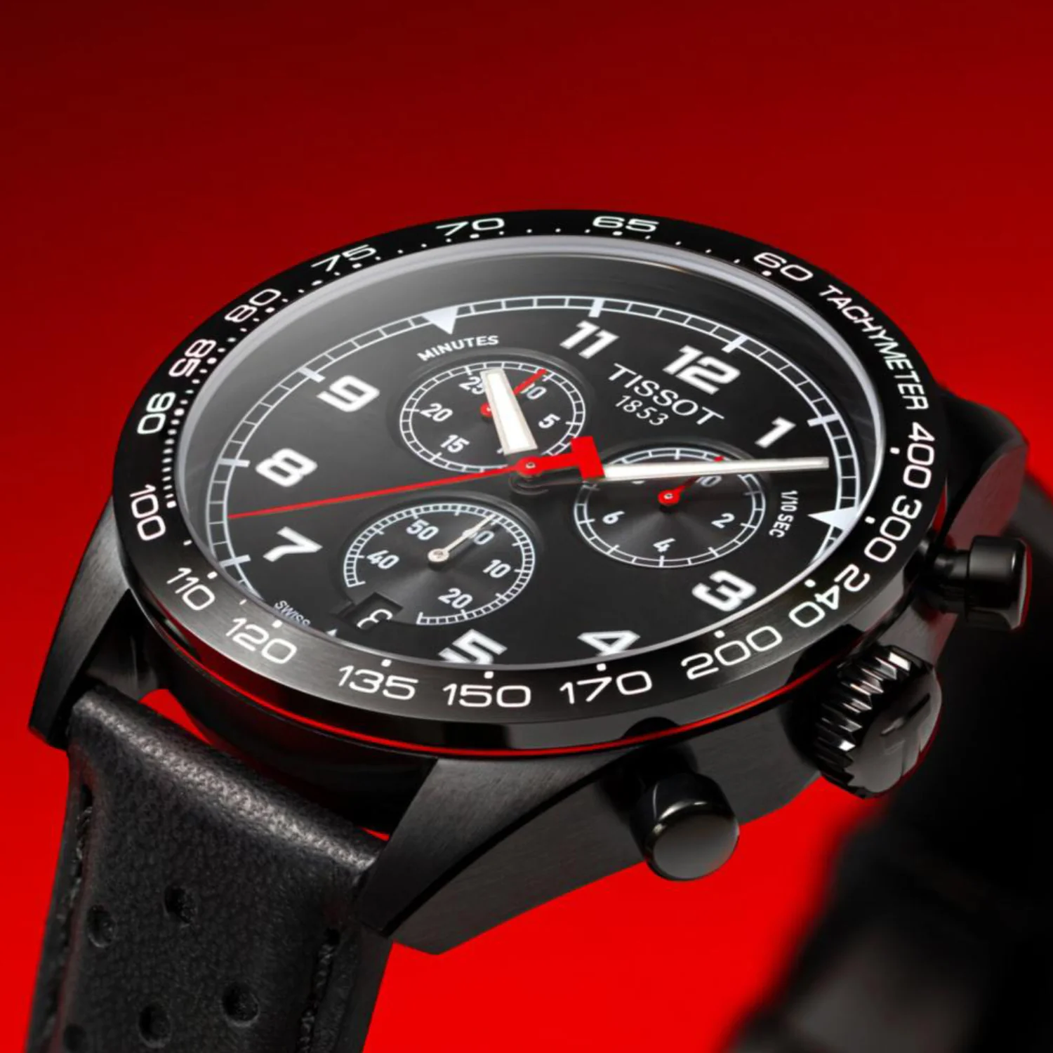PRS 516 Men Quartz Black Dial Chronograph Leather Watch T1316173605200 - Image 5