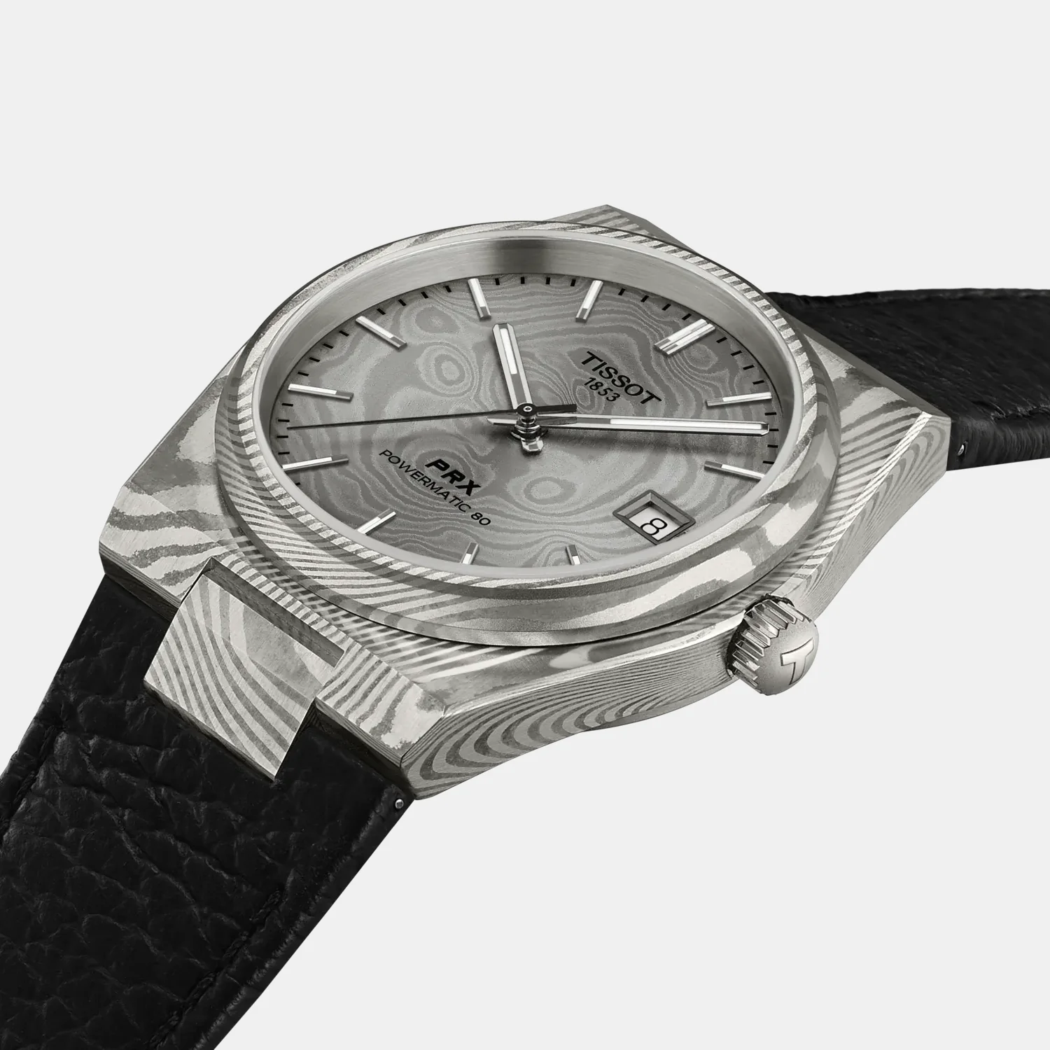PRX Damascus Unisex Automatic Silver Dial Analog Leather Watch T1378079608100 - Image 2