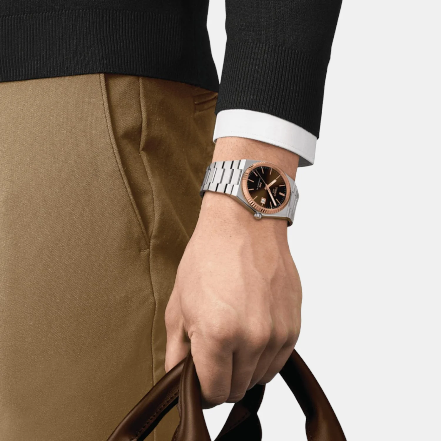 PRX Men Automatic Brown-Black Dial Analog Stainless Steel Watch T9314074129100 - Image 4