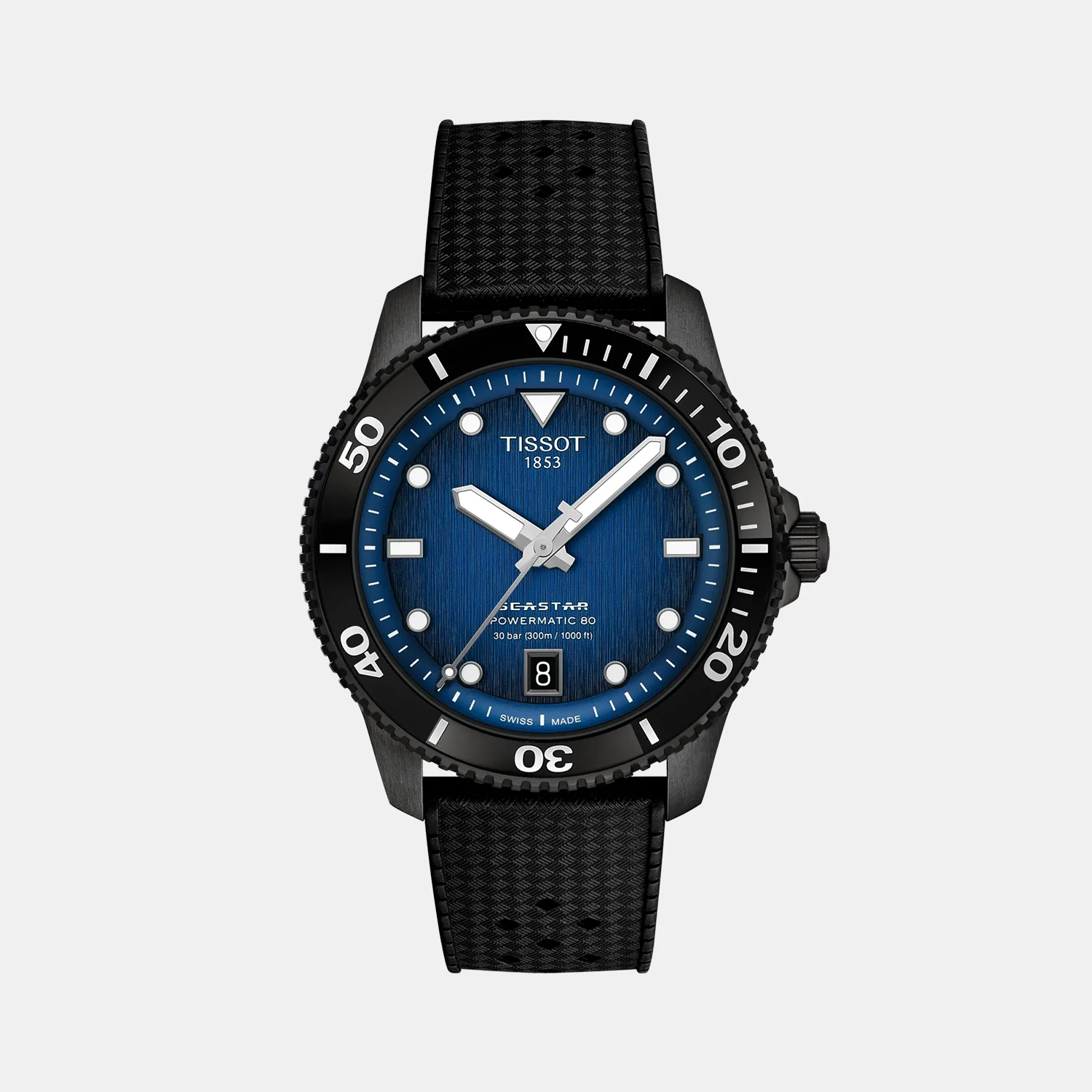Seastar 1000 Men Automatic Graded Blue-Black Dial Analog Rubber Watch T1208073704100
